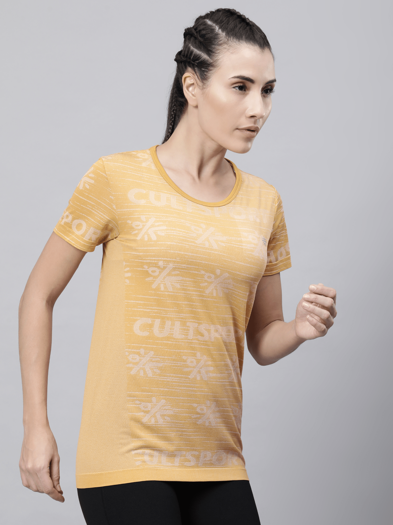 Signature Streak Yellow Workout Tee