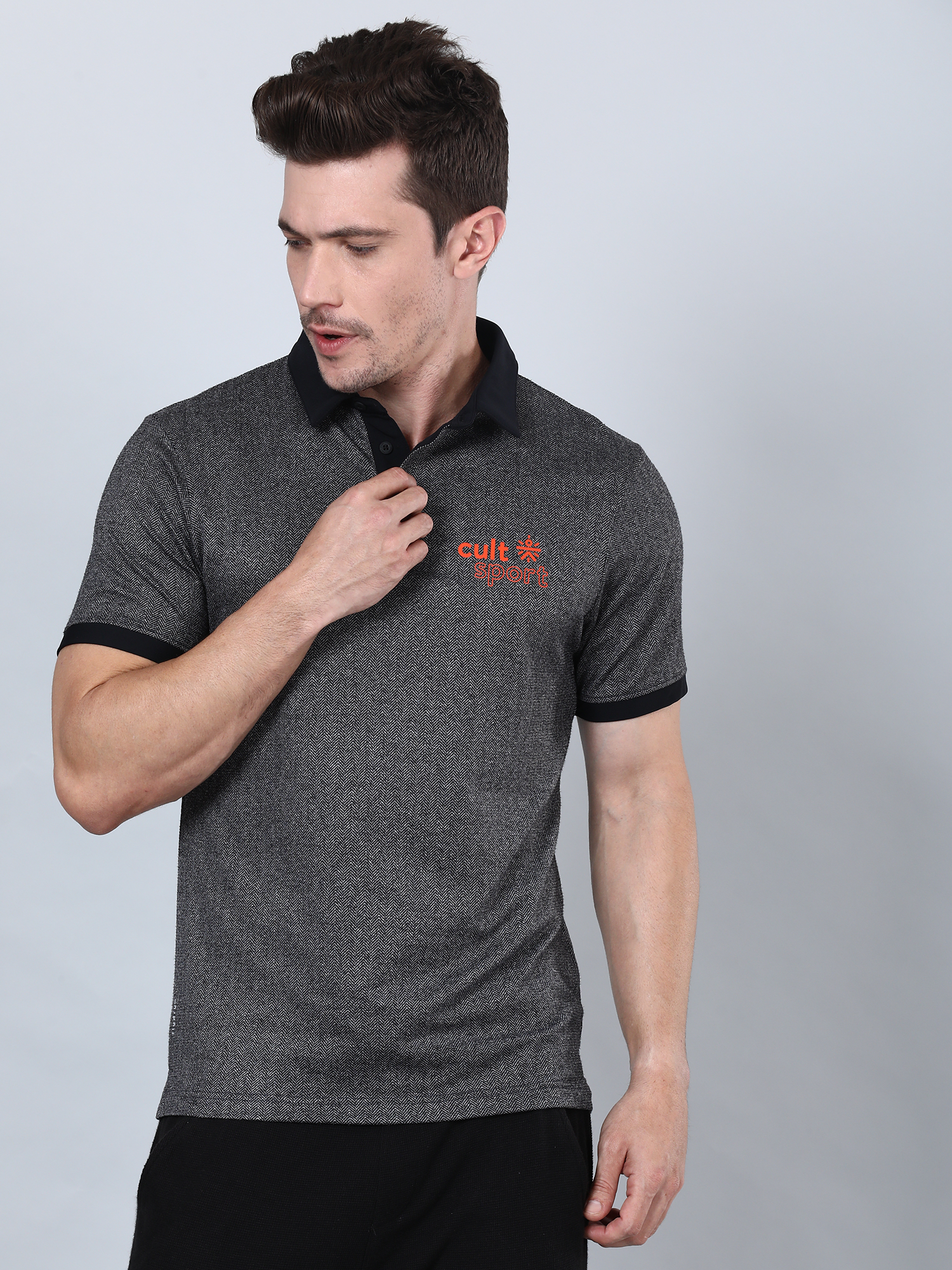 Signature Grey Gym Polo Tee
