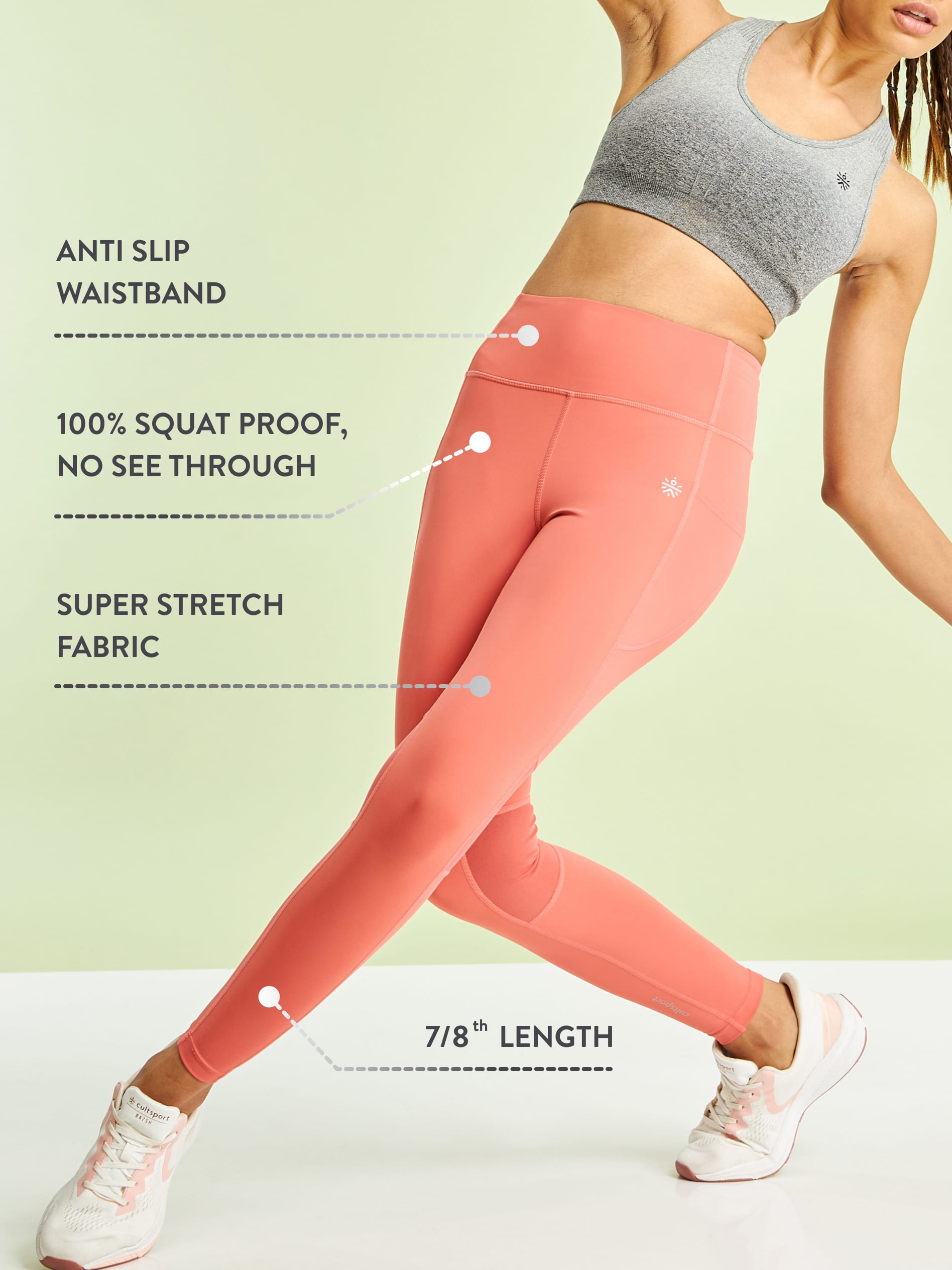 High Waist Running Tights with Side Pocket