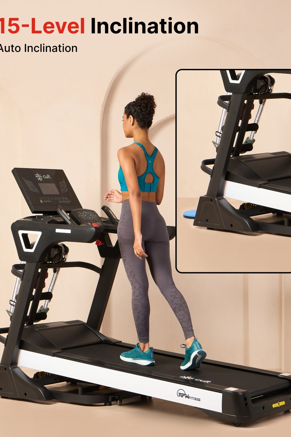 RPM Active1100DCM 6HP Peak Treadmill | 15-level Auto-Incline | Max Weight-140kg | Max Speed-18kmph (with 6 months extended warranty)