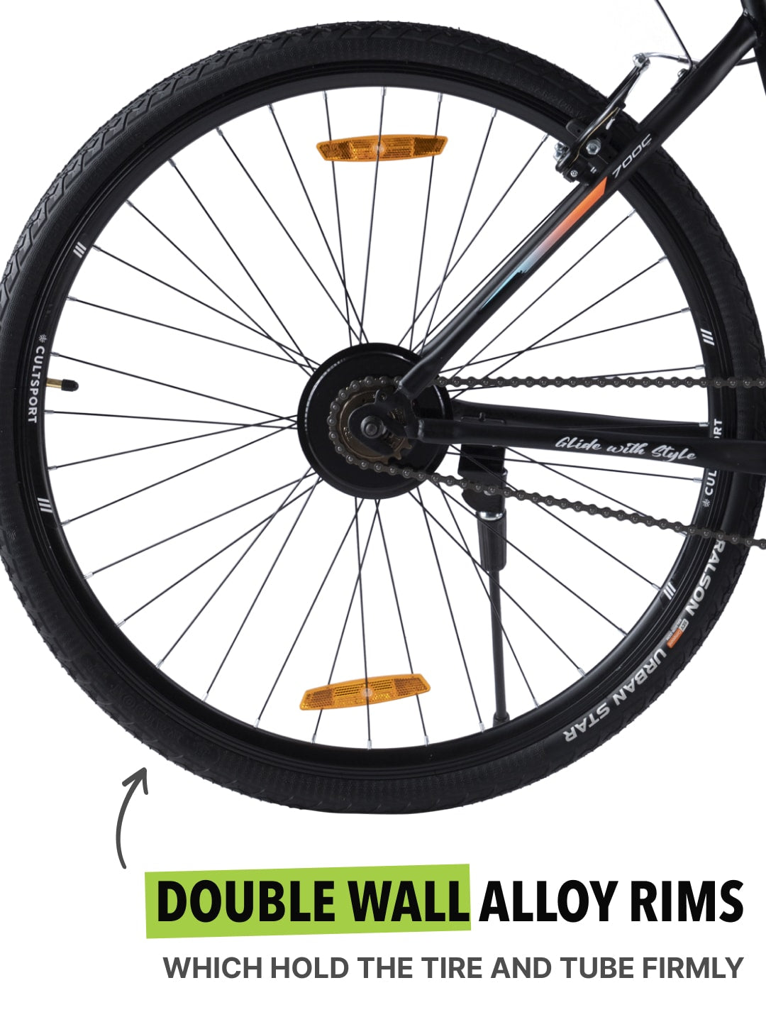 Sonic700CBlack Steel Single Speed 700C City Bike