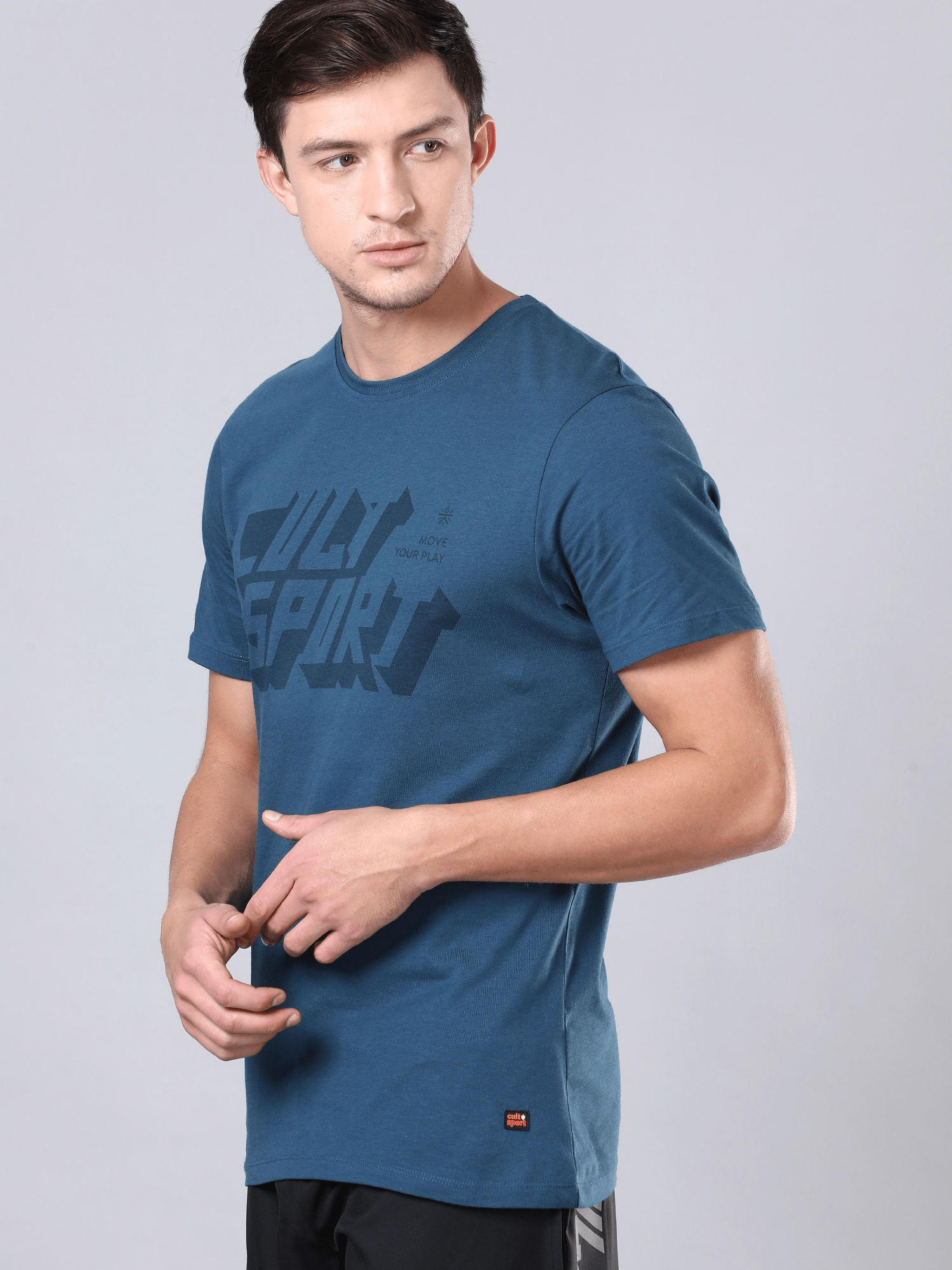 Flydry Cotton SolidTeal Workout Tee
