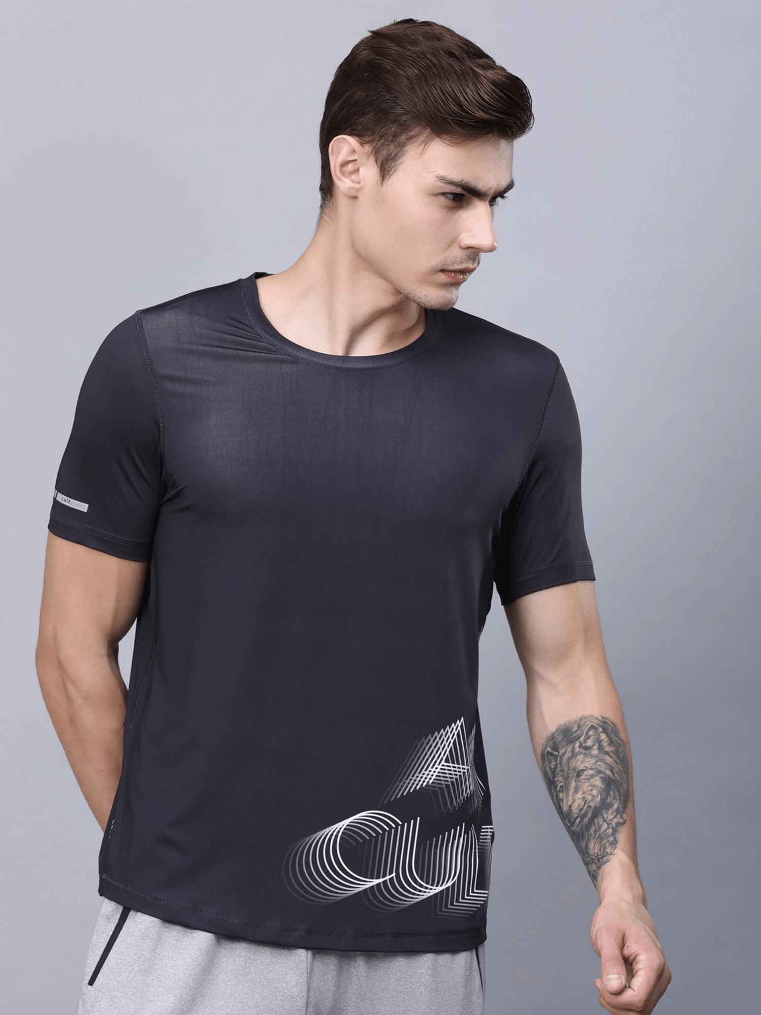 Men's Signature ‘I Am Cult’ Grey Running Tee