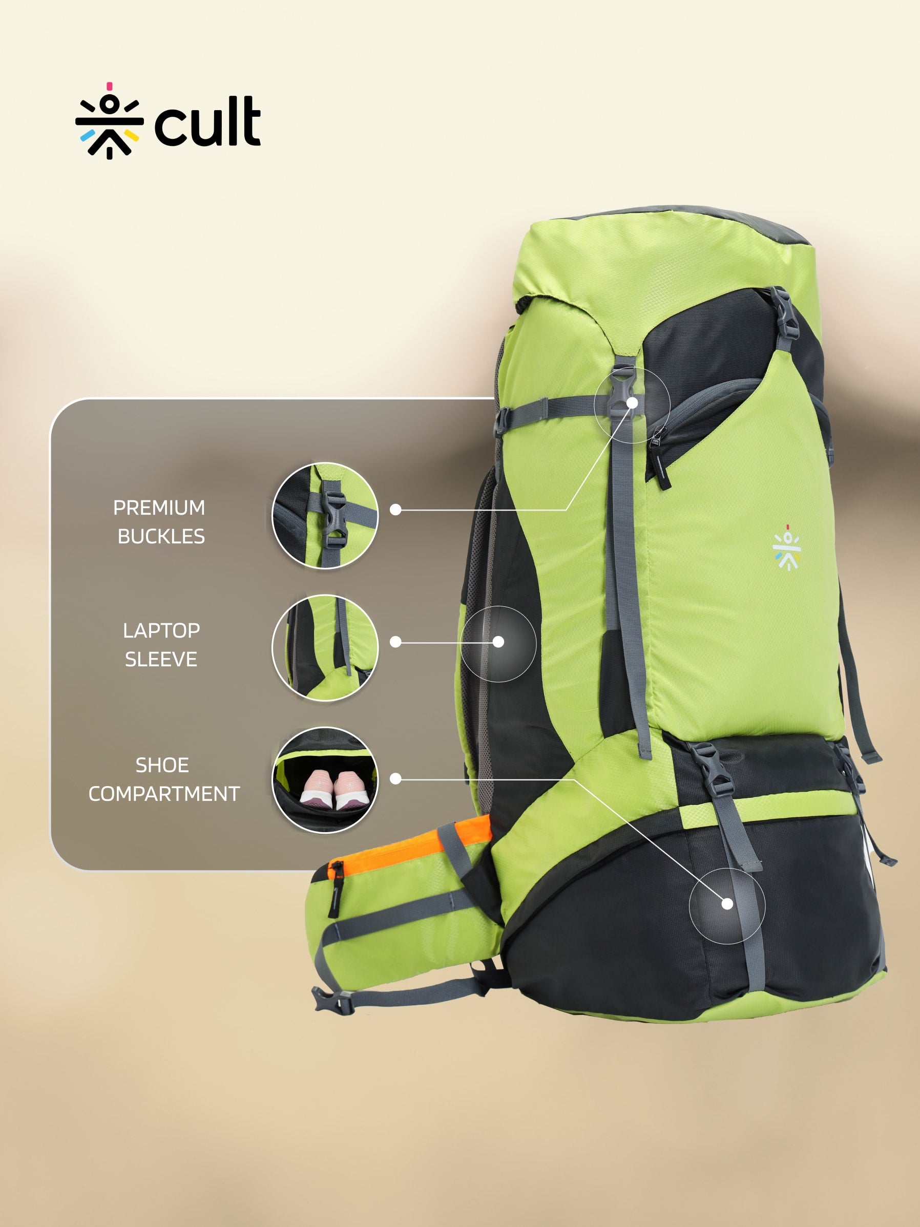 Travel Rucksack 75 L Green