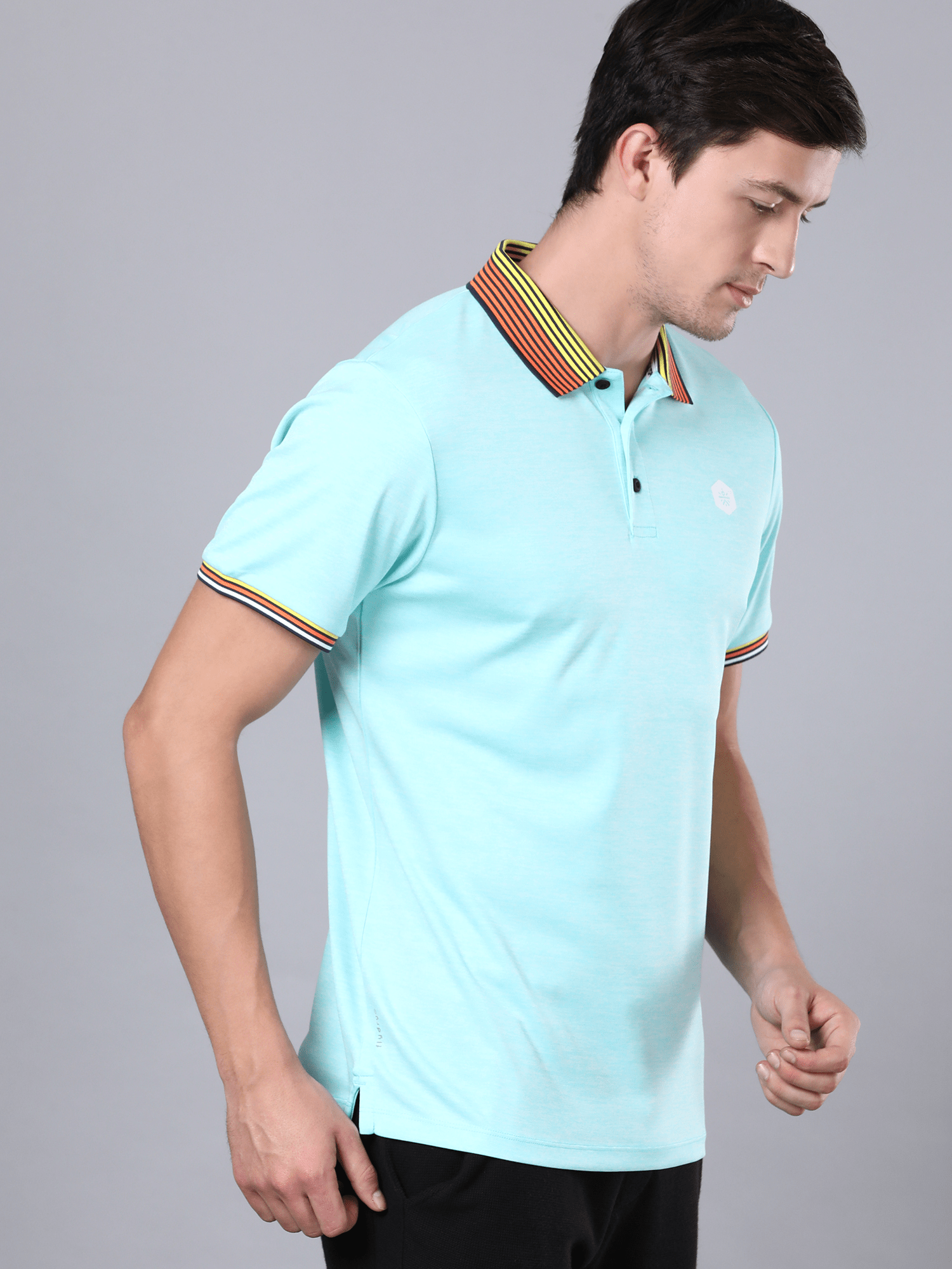 Signature Tri color Aqua Polo