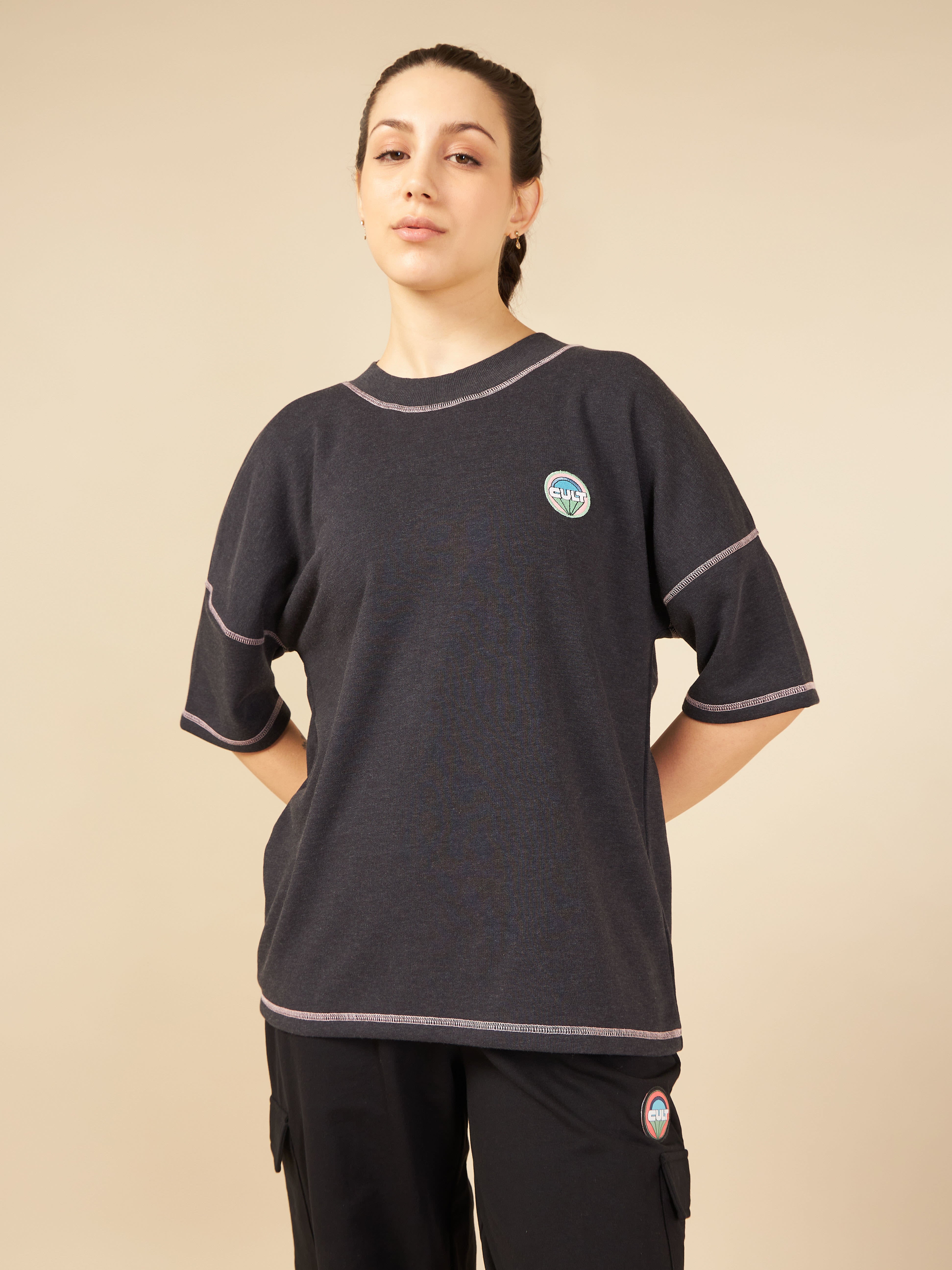 Women Black Cult Club Fan T-shirt