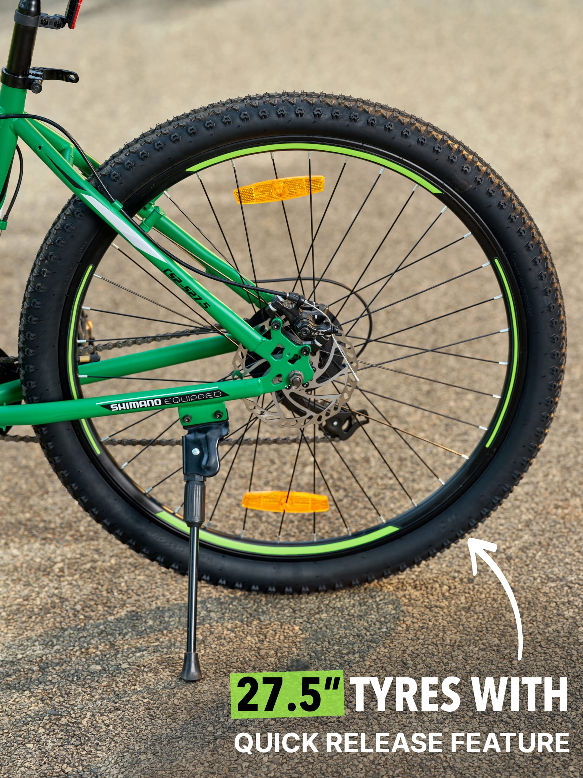 Bolan Steel 21 Speed Shimano Gear 27.5 inch Mountain Cycle, Dual Disc Brake, Front Suspension, Double Wall Rim, Green, Free Trainer Sessions,Cycling Event