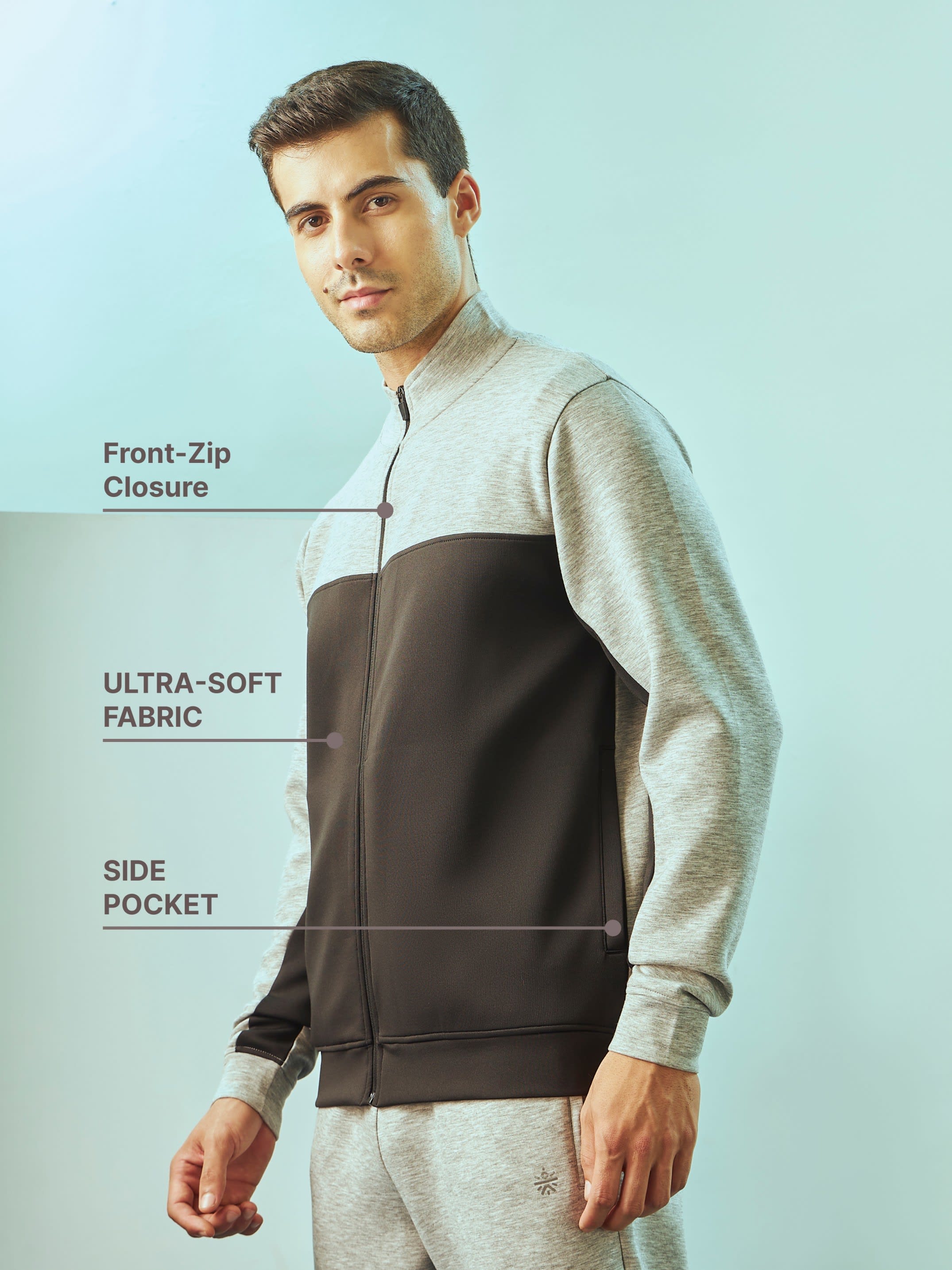 Coulourblock Jacket with Side Pockets