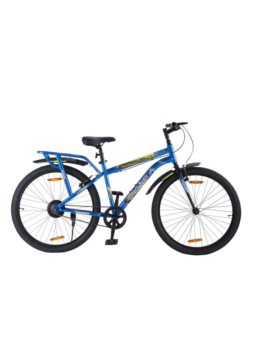 ROKKIBC26Blue Steel Single Speed 26 inch Mountain Cycle with Single Wall Rim and Rigid Fork