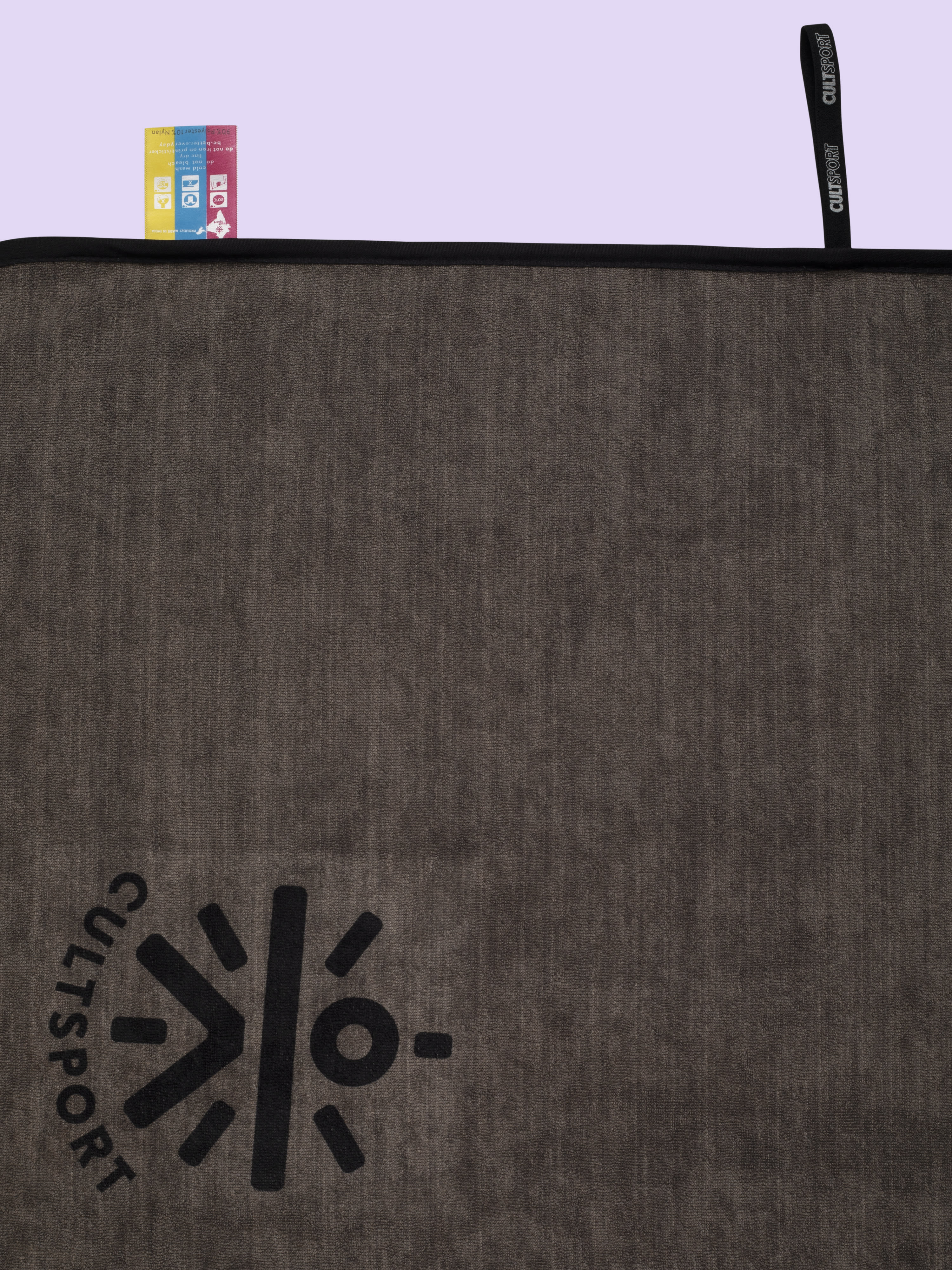 Castal Rock Grey Microfibre Black Gym Towel