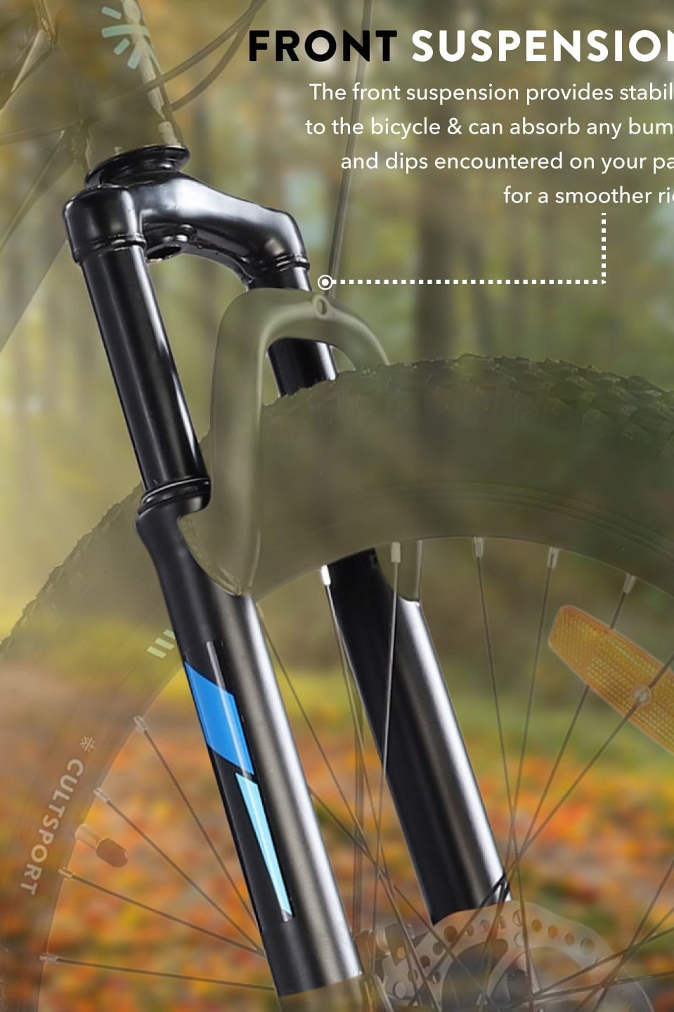 Dauntless 24T Steel Mountain Bike – 21 Speed Shimano Gear, Dual Disc Brake, Front Suspension (Black/Blue)