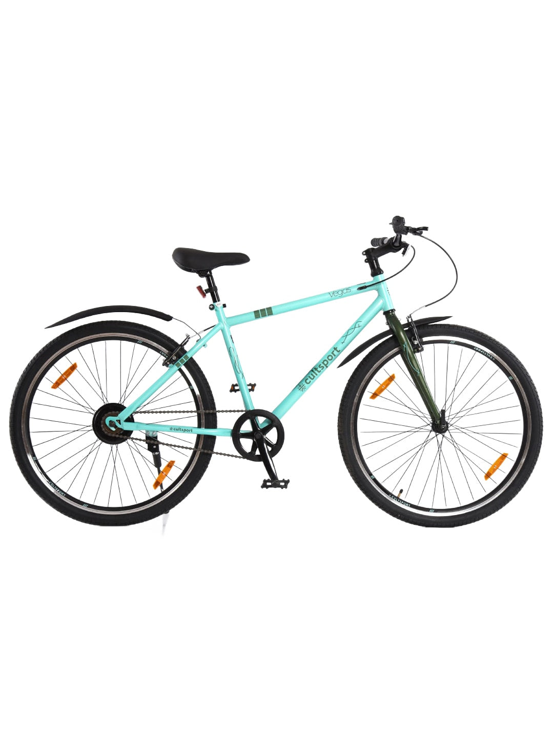 Vegas27.5Green Steel Single Speed Cycle 27.5 inch City Bike Double Wall Rim, Free Trainer Sessions, Cycling Event