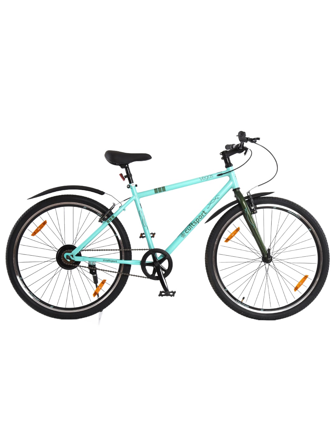 Vegas27.5Green Steel Single Speed Cycle 27.5 inch City Bike Double Wall Rim, Free Trainer Sessions, Cycling Event