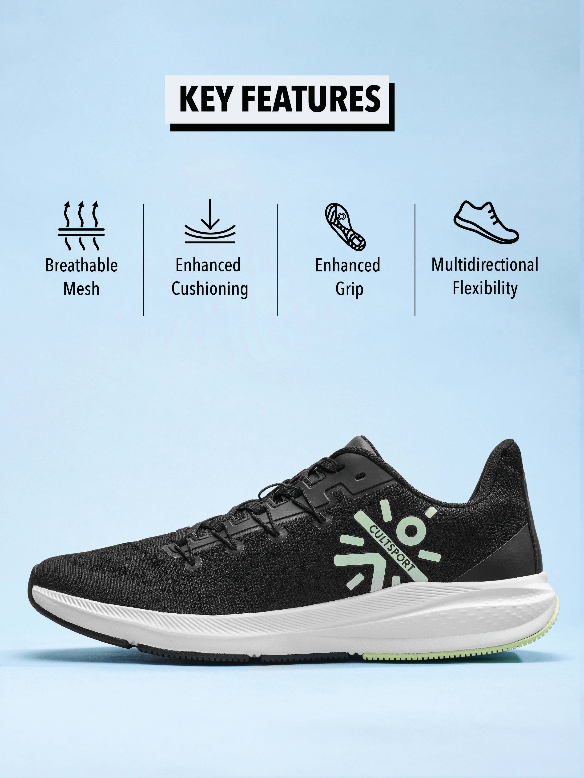 cult Firebird Men Running Shoes - Black