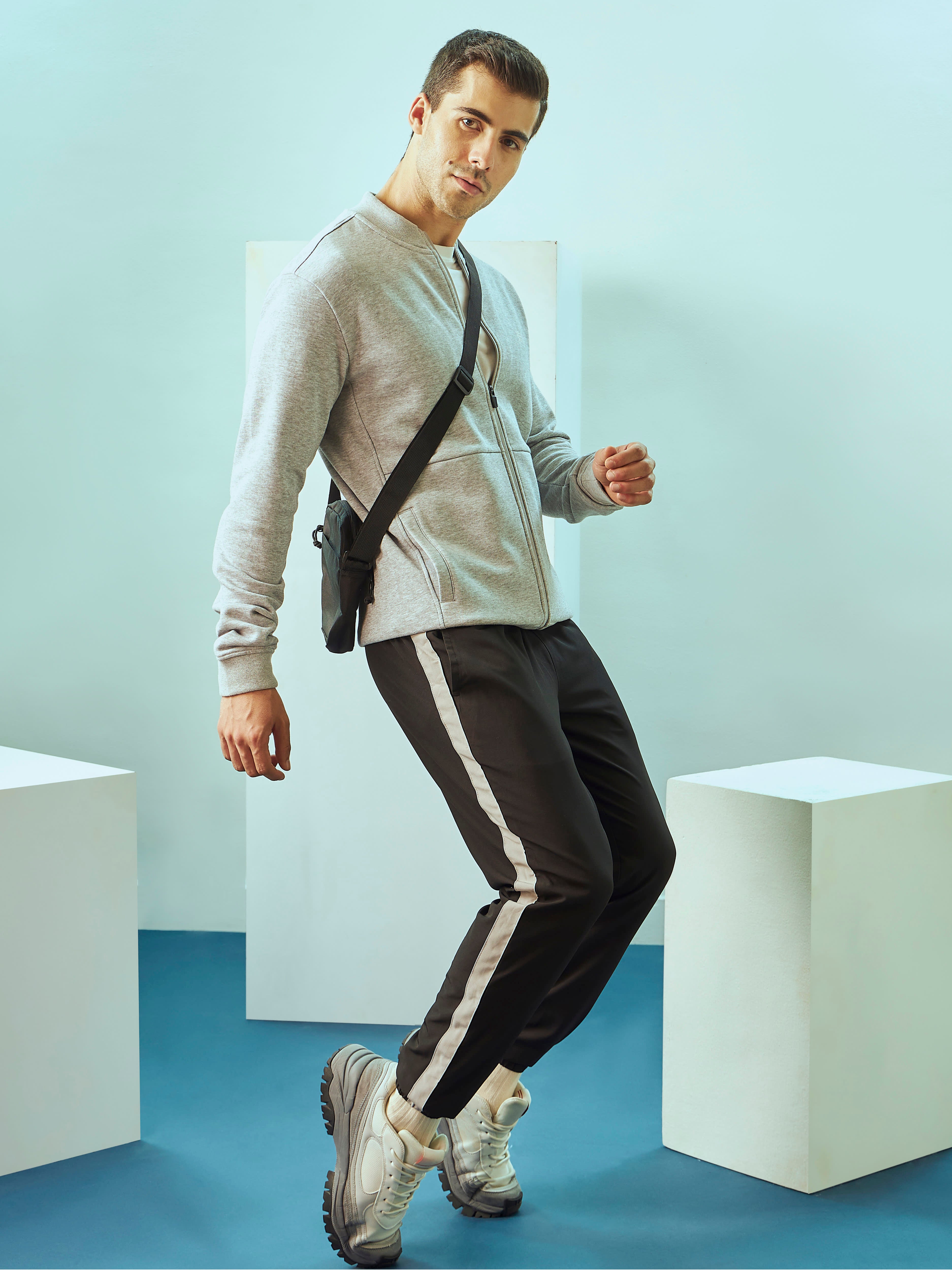 Panelled Zip-Front Sweatshirt