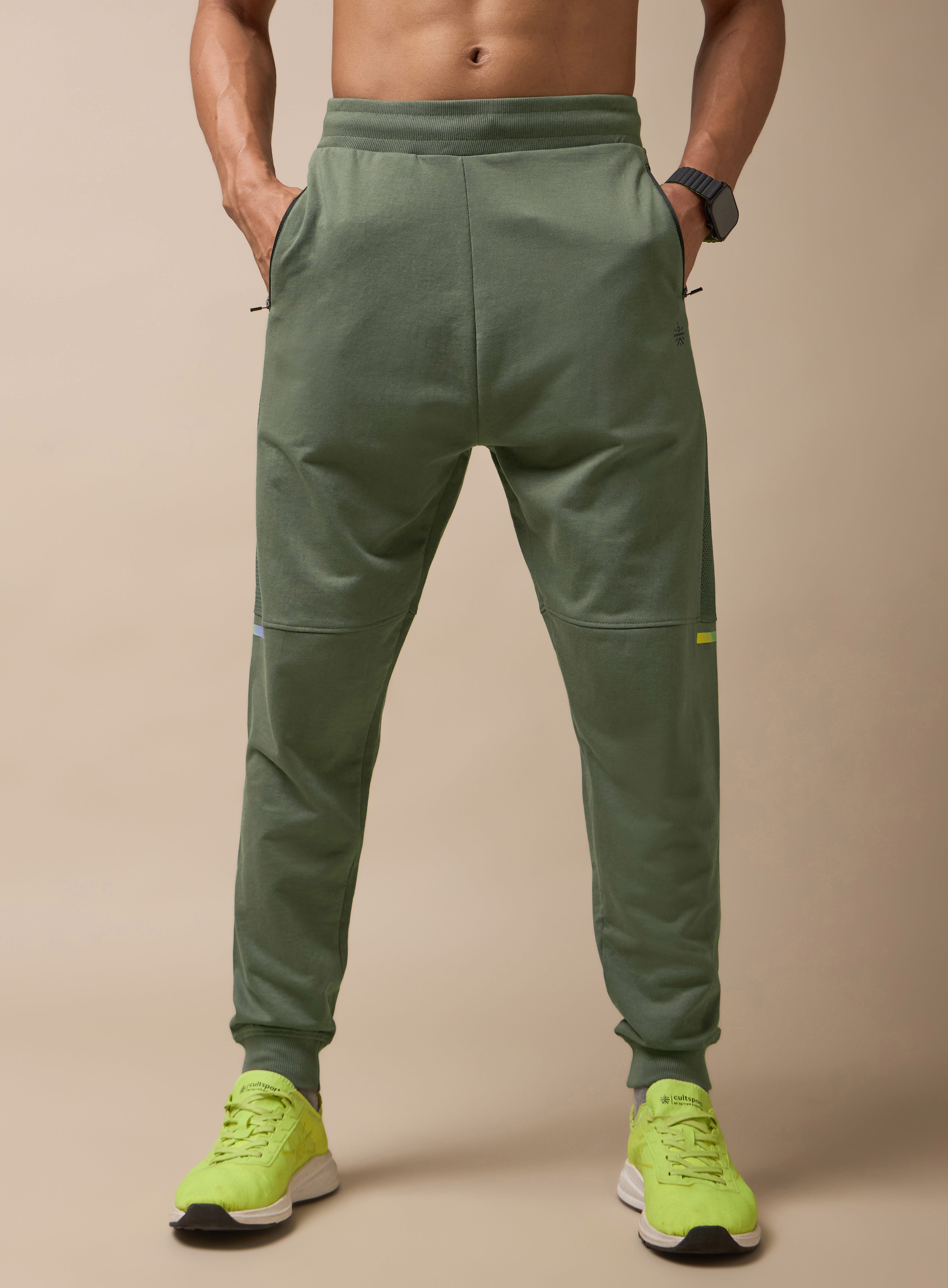 Men Olive Power Joggers