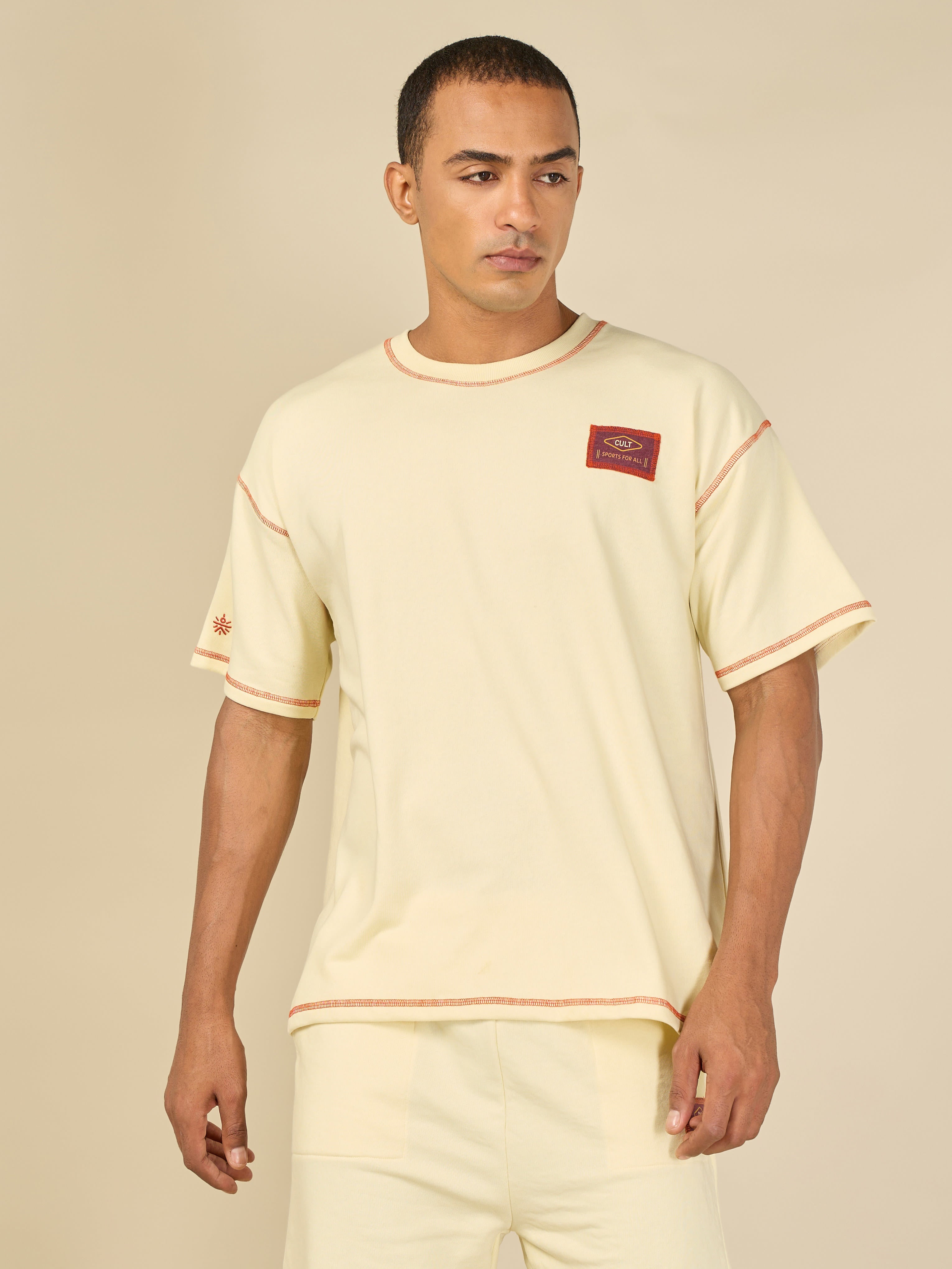 Men Beige Cult Club T-shirt