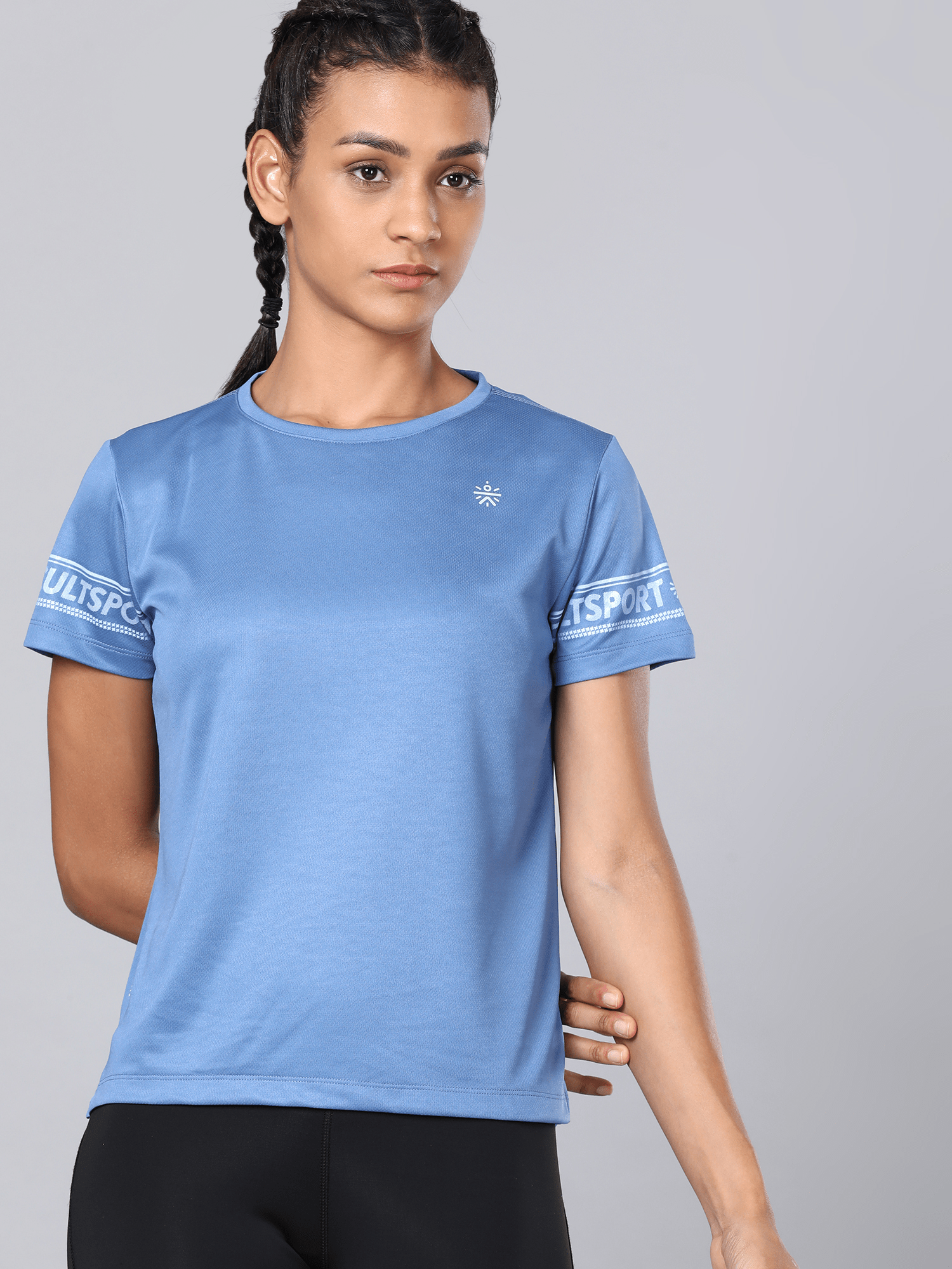 Code Hustle Blue Workout Tee