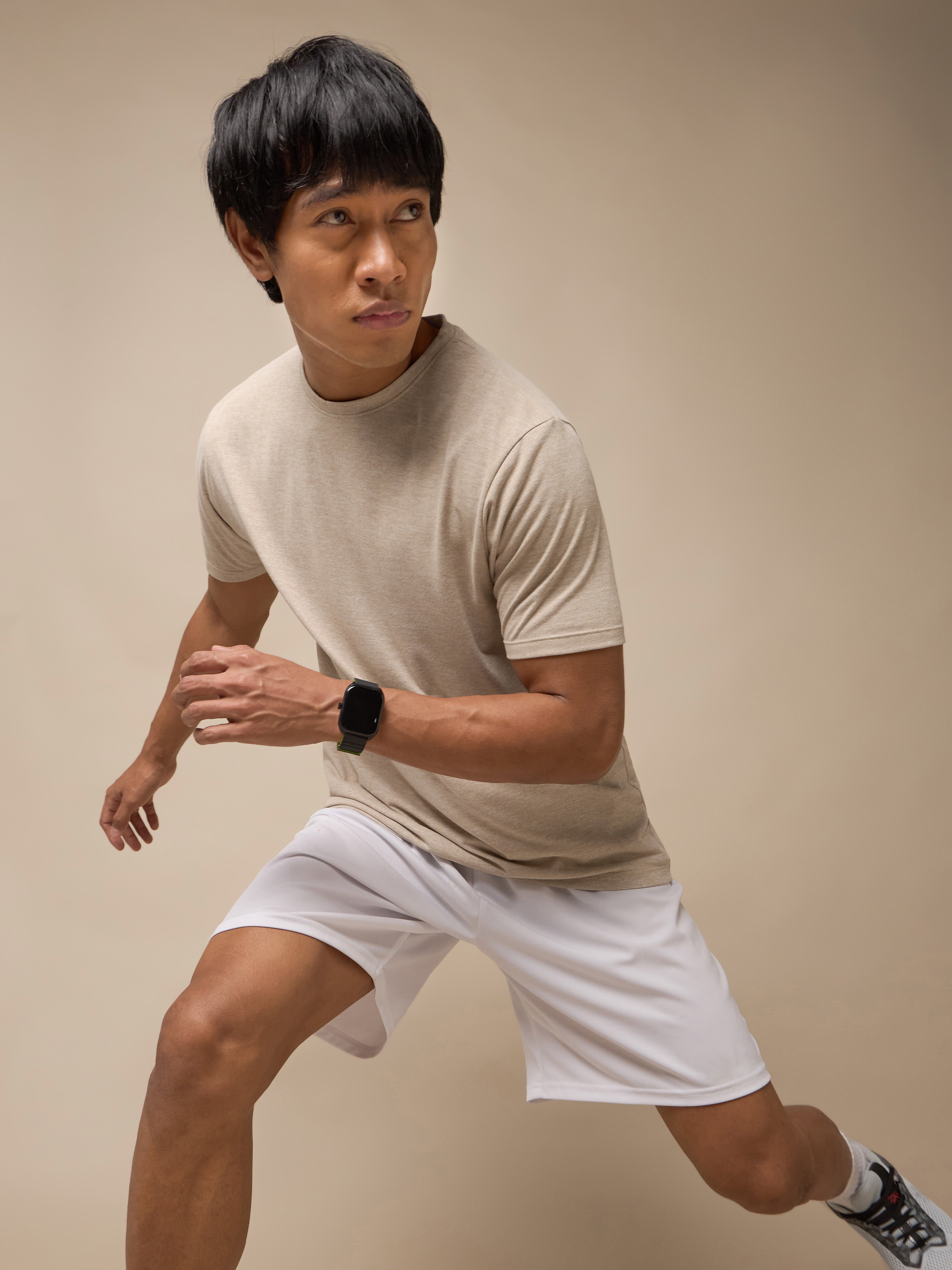 Men's All Day Workout Beige Comfortech T-shirt