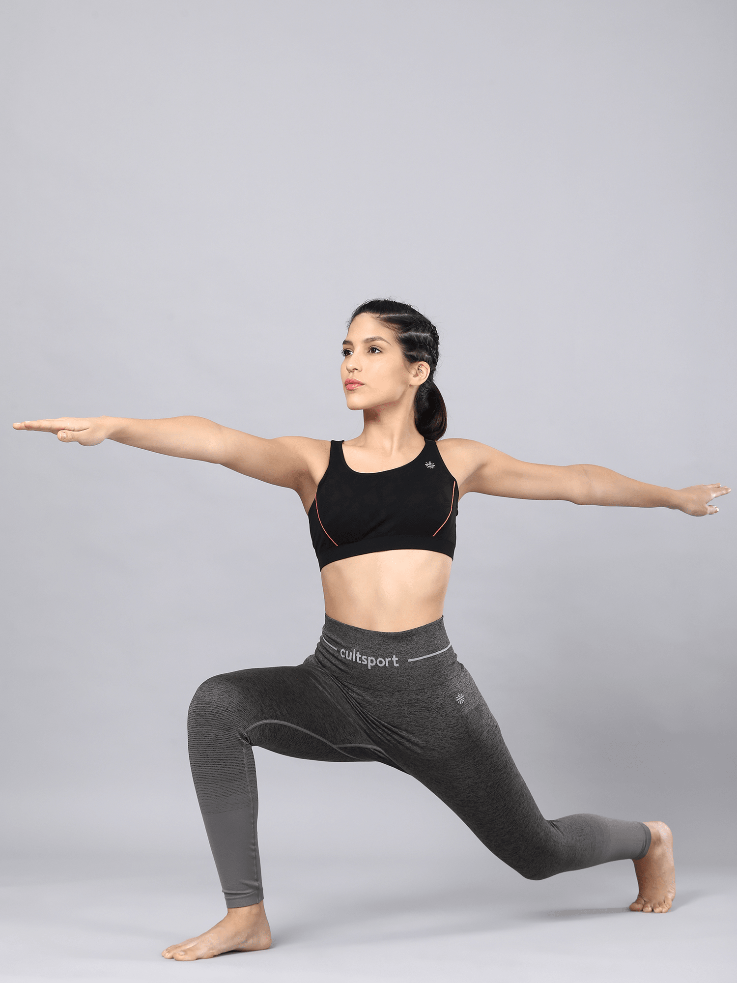 Yogini Flow Dark Grey Seamless Leggings