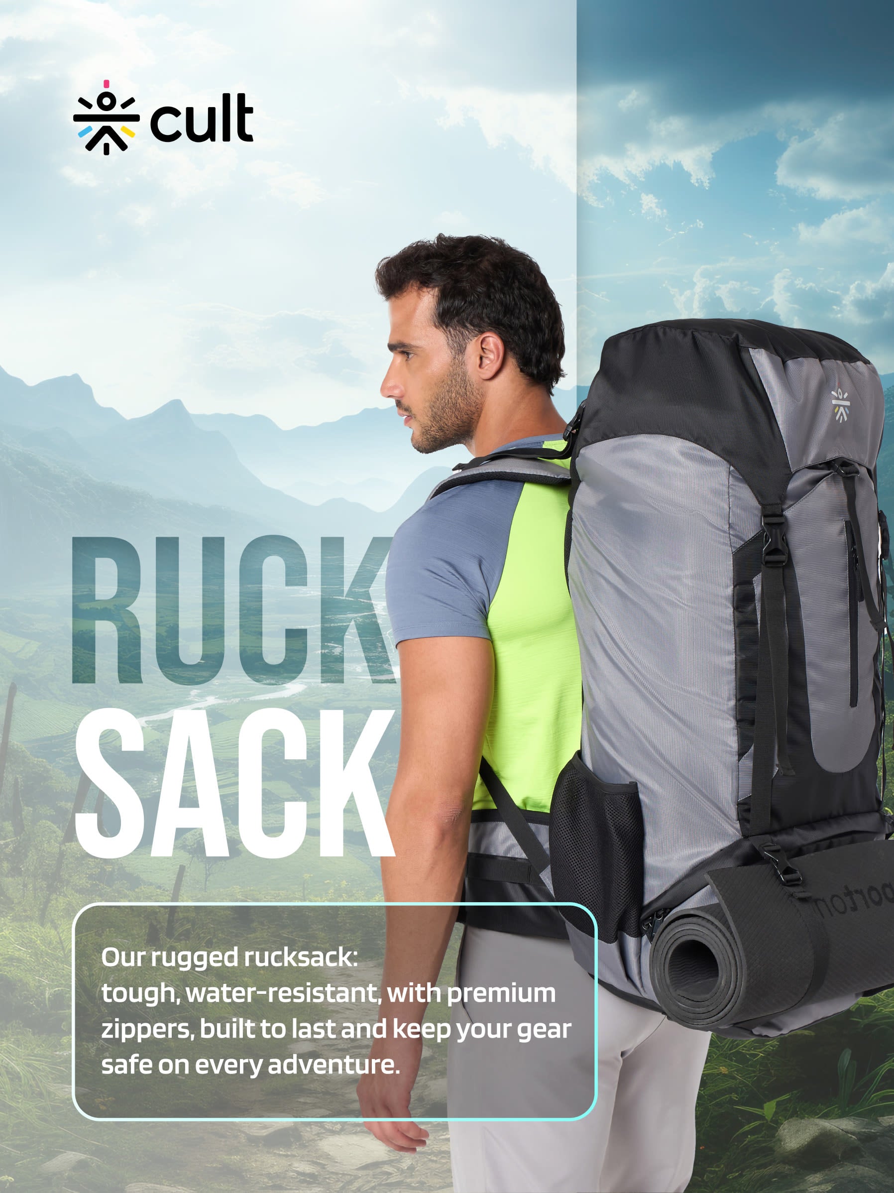 Travel Rucksack 80 L Grey