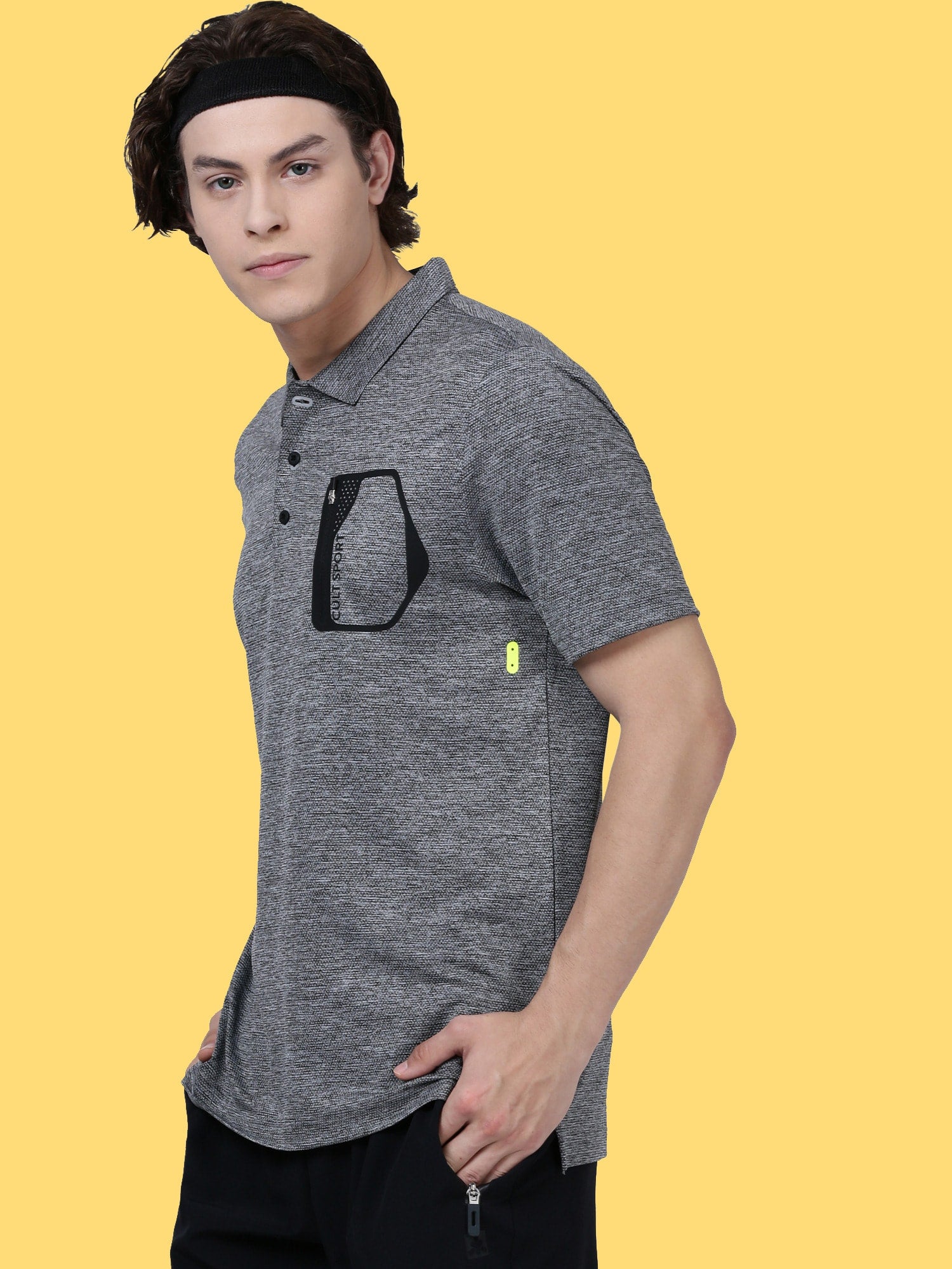 Blakout Finish Grey Relaxed Polo