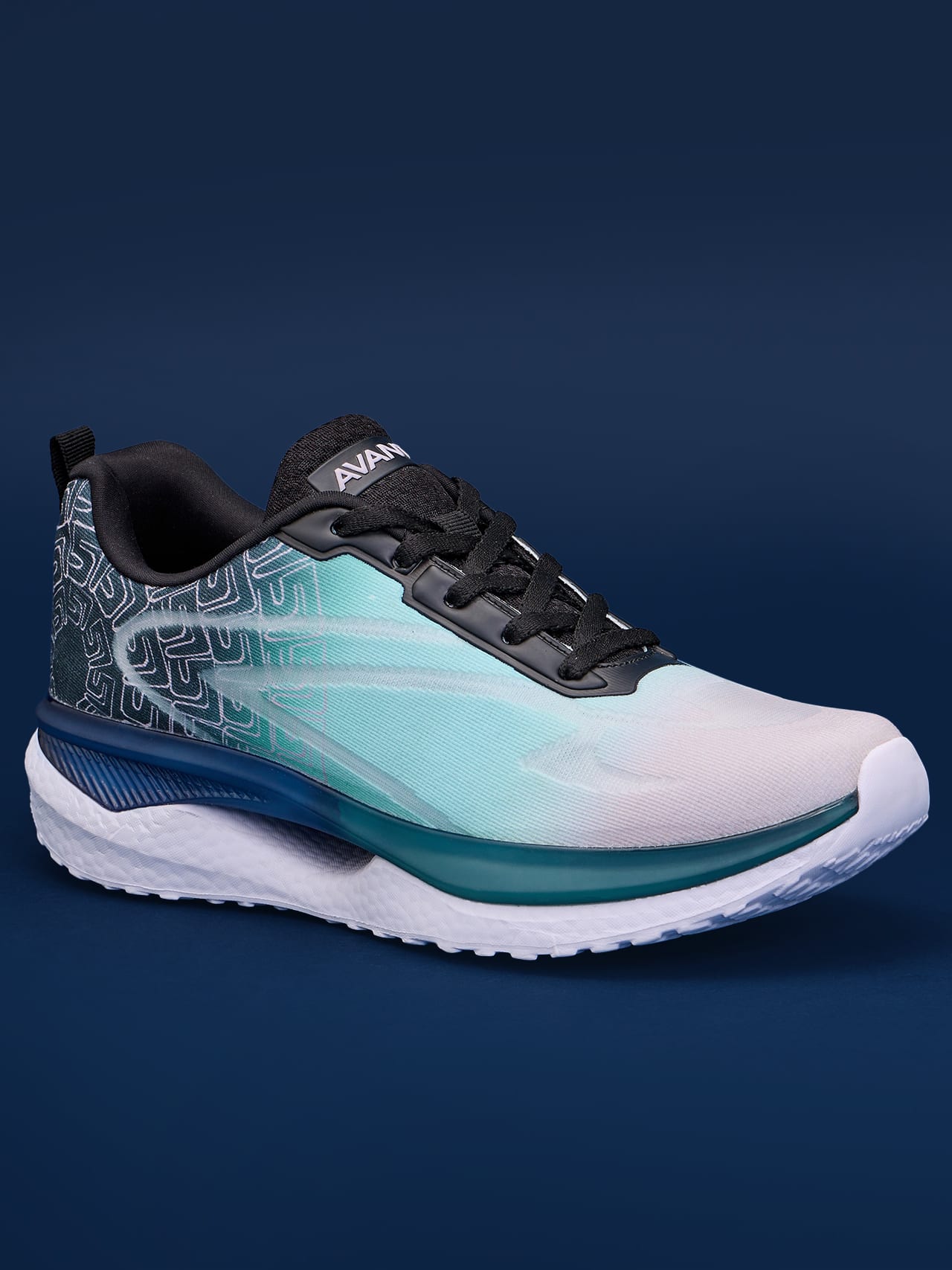 Avant Men's Spark Active Sports shoes - Black/Sky Blue