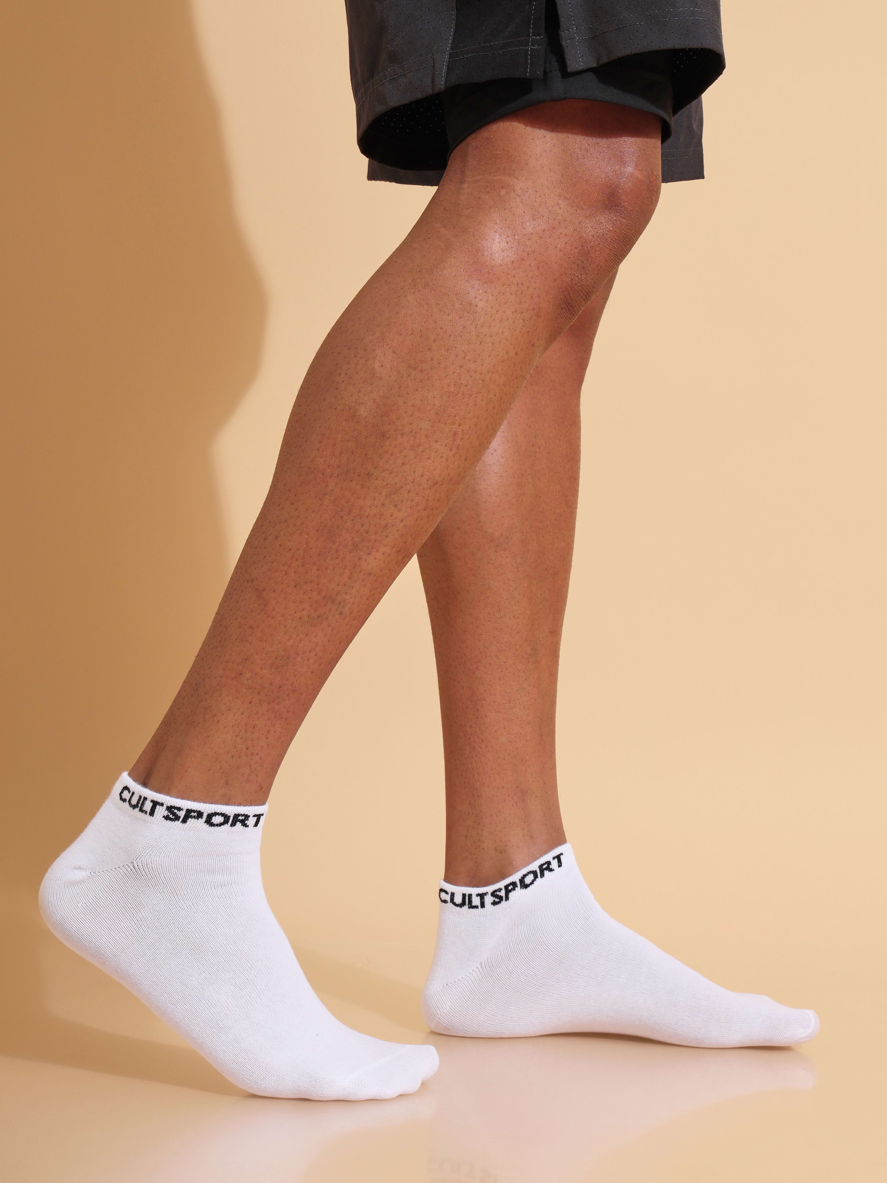 Casual Low Ankle Length Cotton Pack of 3 Black,White & Grey Men's Socks