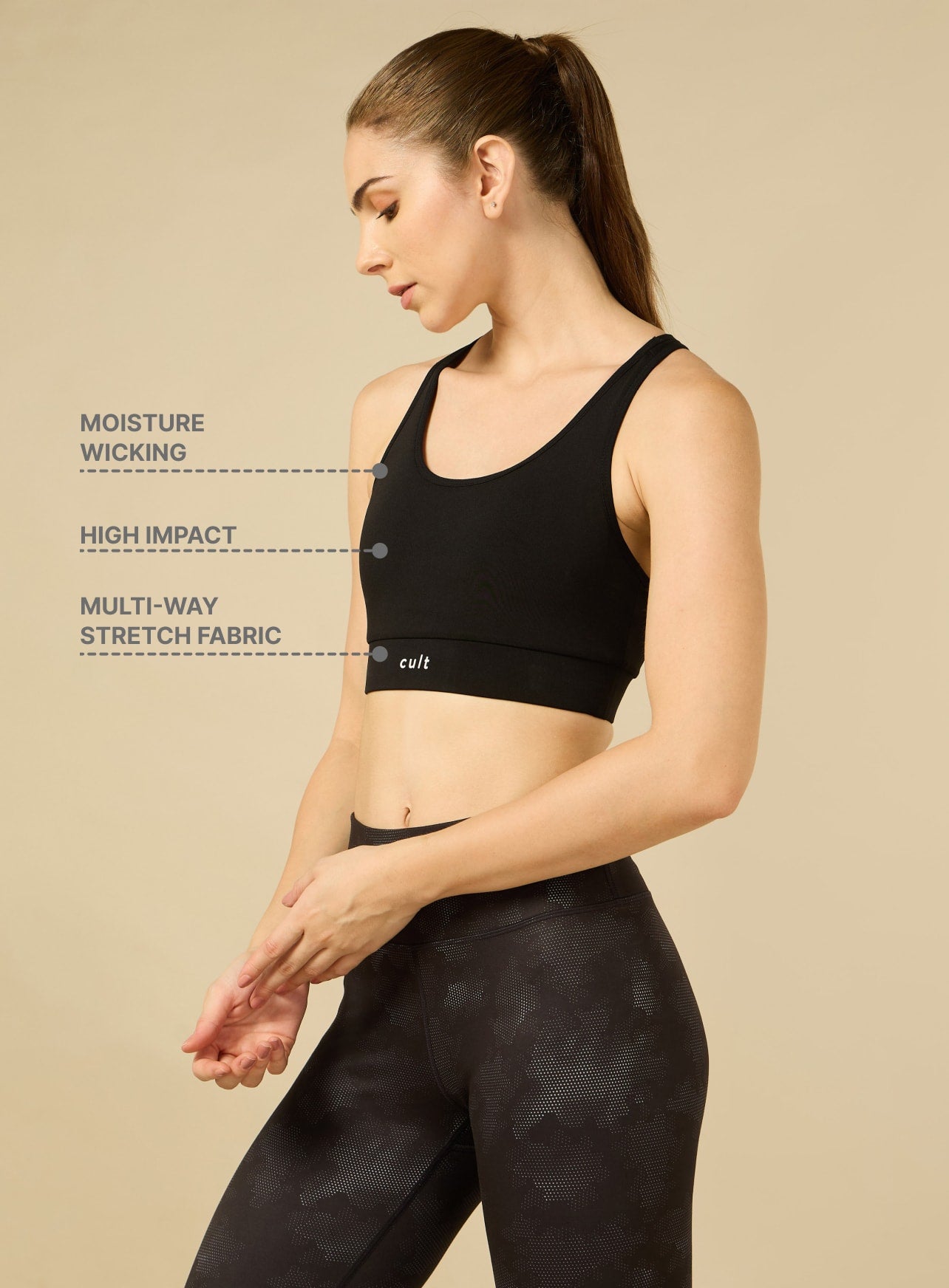 Cult Black Racer back Bra