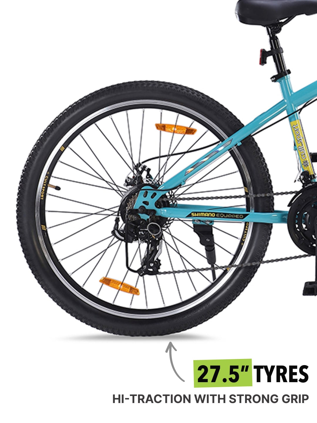 DAUNTLESS21S27.5TYELLOWBLUE Steel 21 Speed Shimano Gear 27.5 inch Mountain Cycle, Dual Disc Brake, Front Suspension and Double Wall Rim