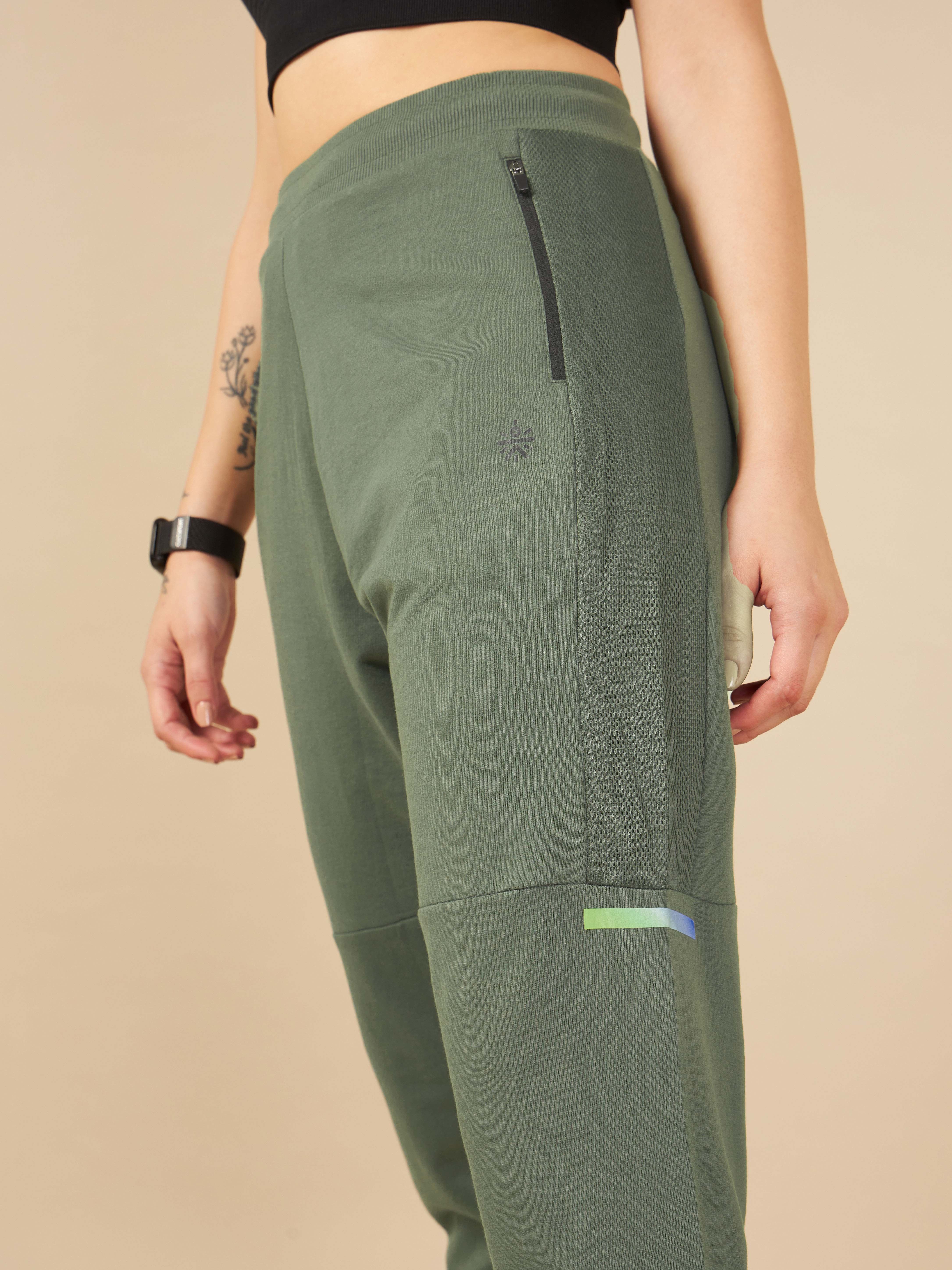 Women Olive Power Flex Joggers