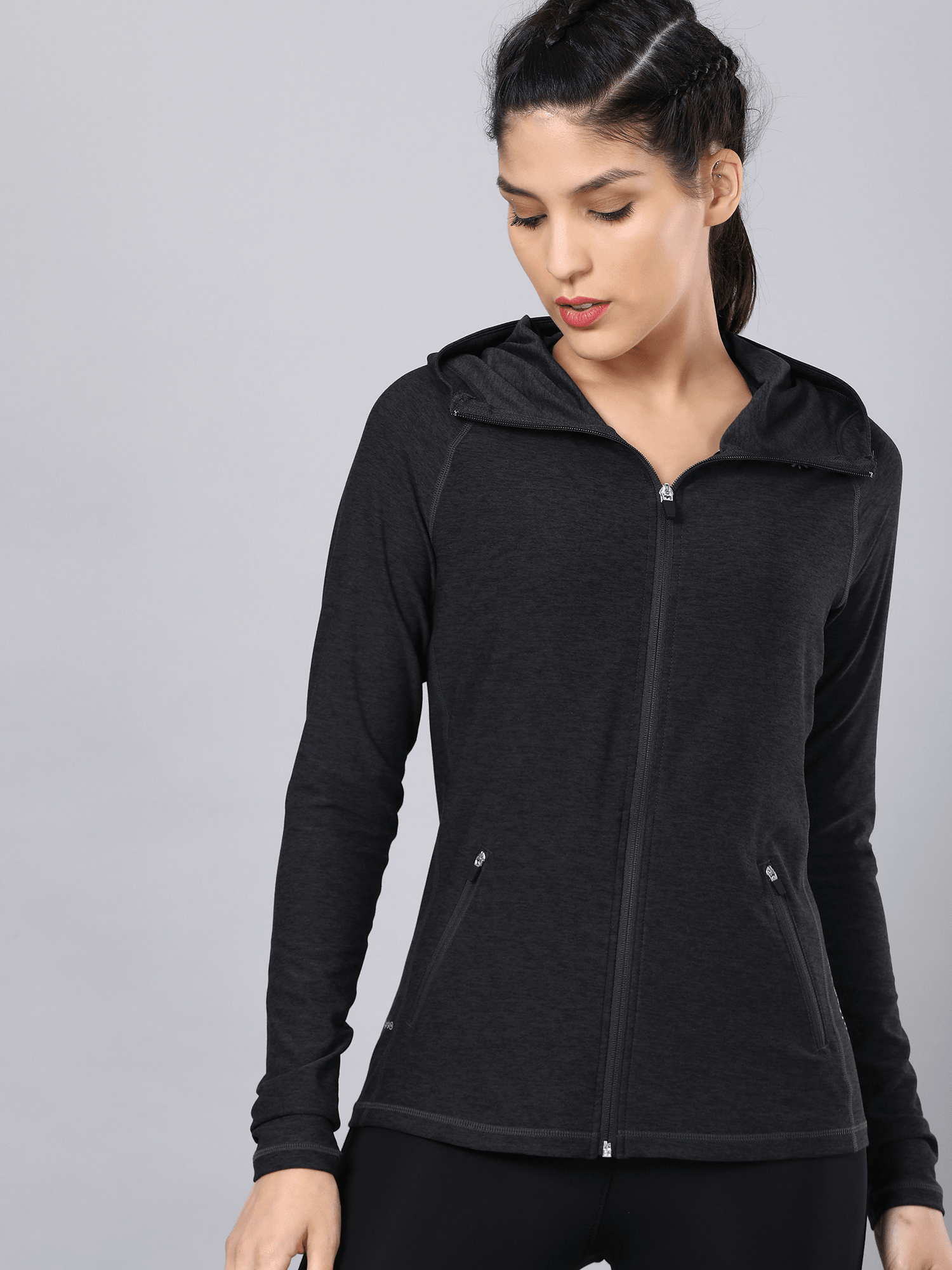 Vital Emerge Black Zip Through Hoodie Sweatshirt