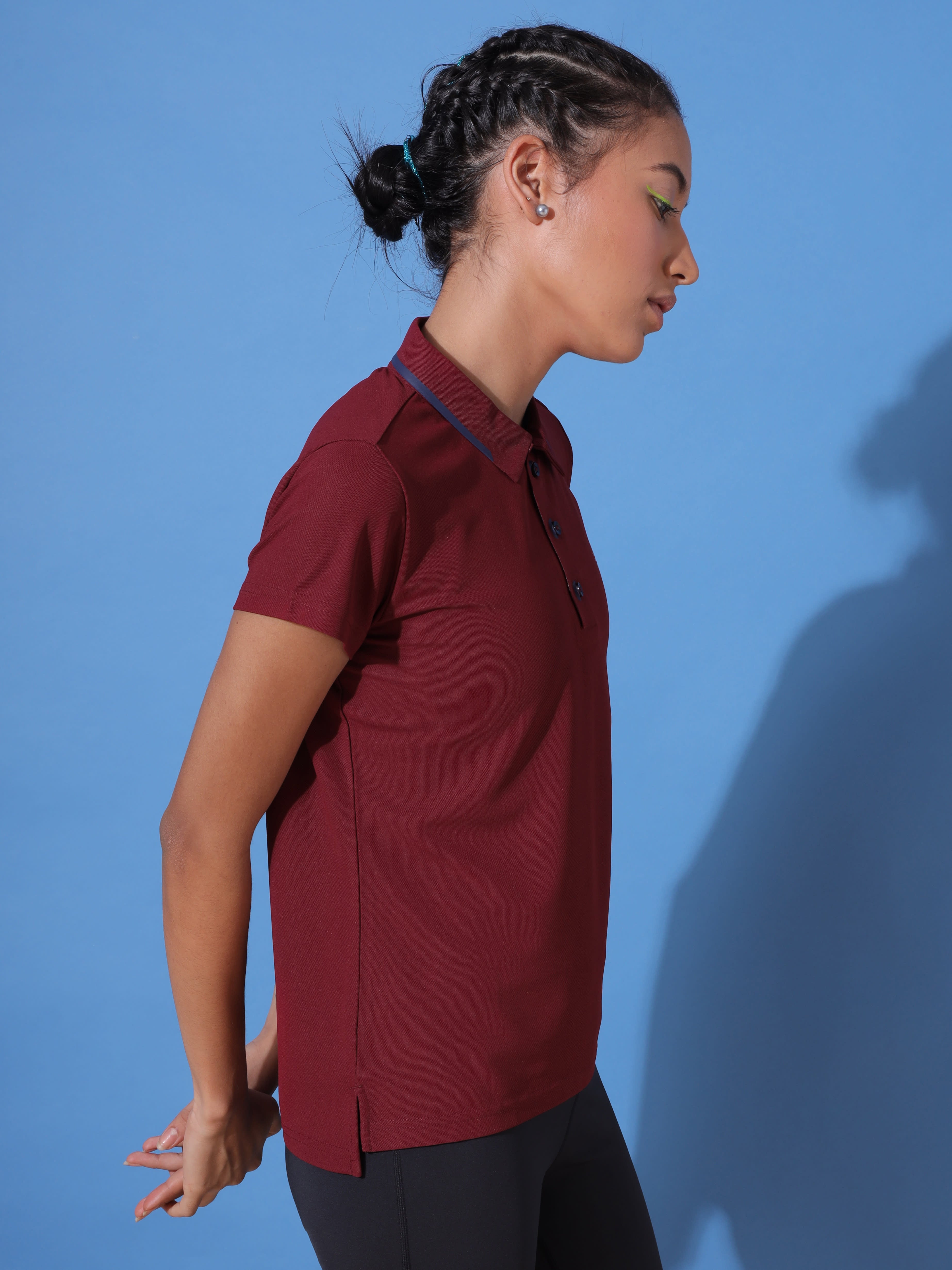 Women's Bonded Plum Polo T-shirt