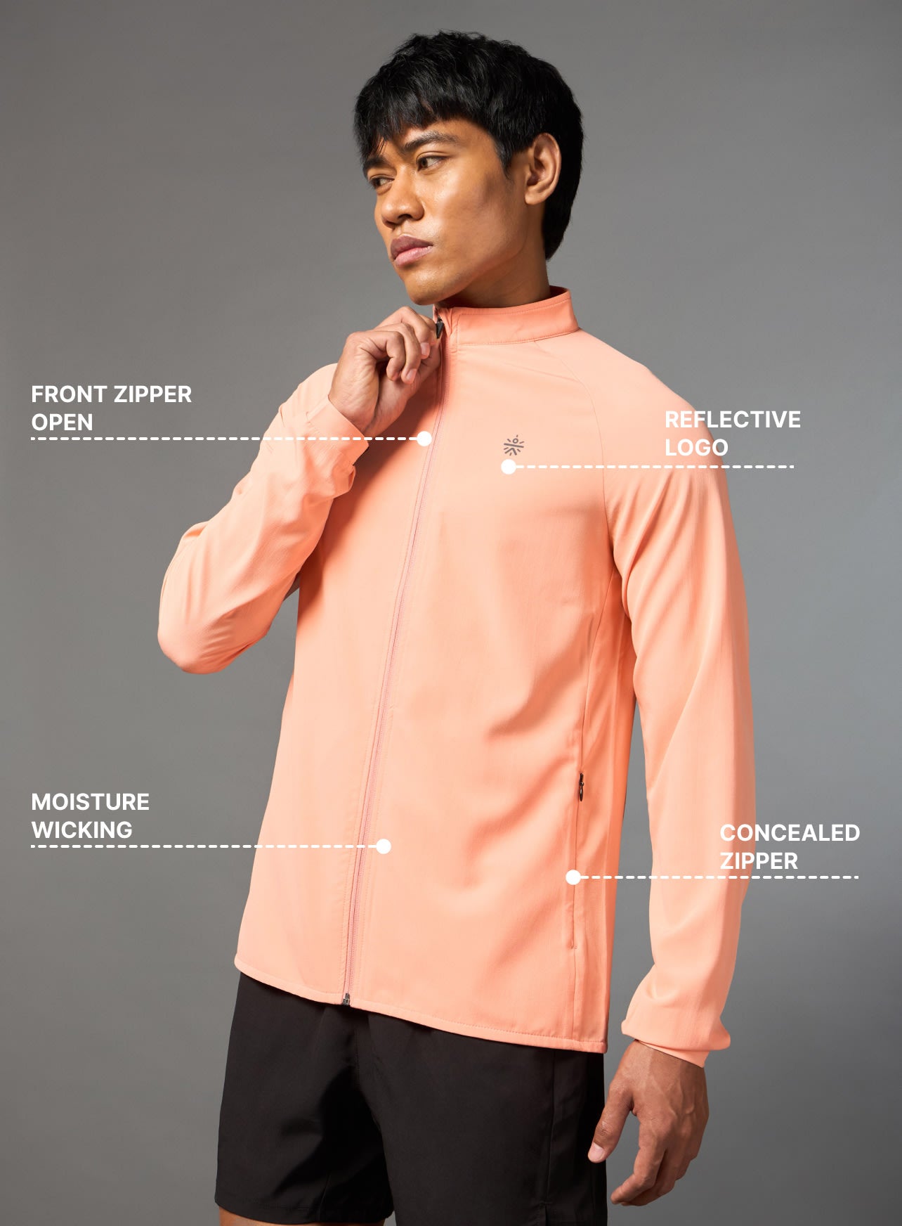 Orange Long Distance Running Jacket