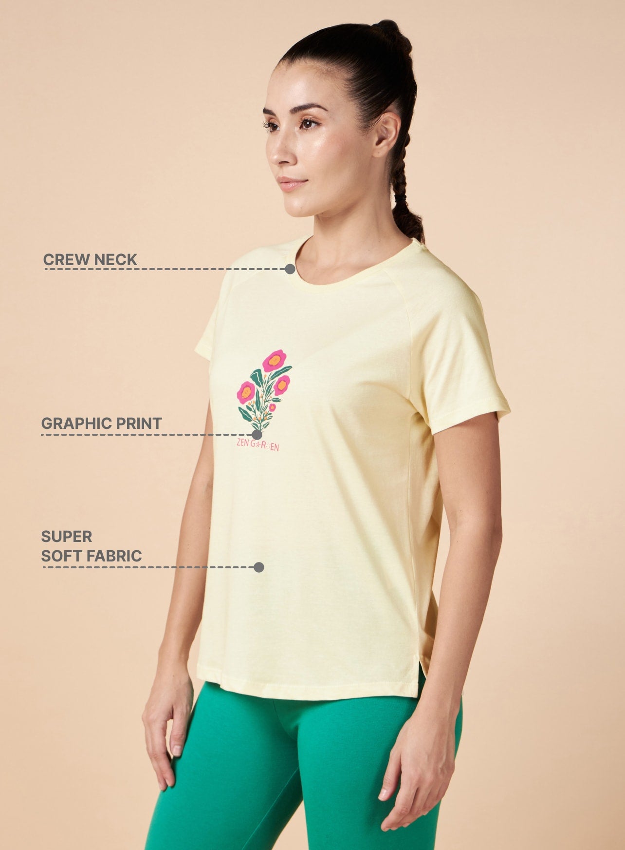 Zen Garden Motif Yoga T-shirt