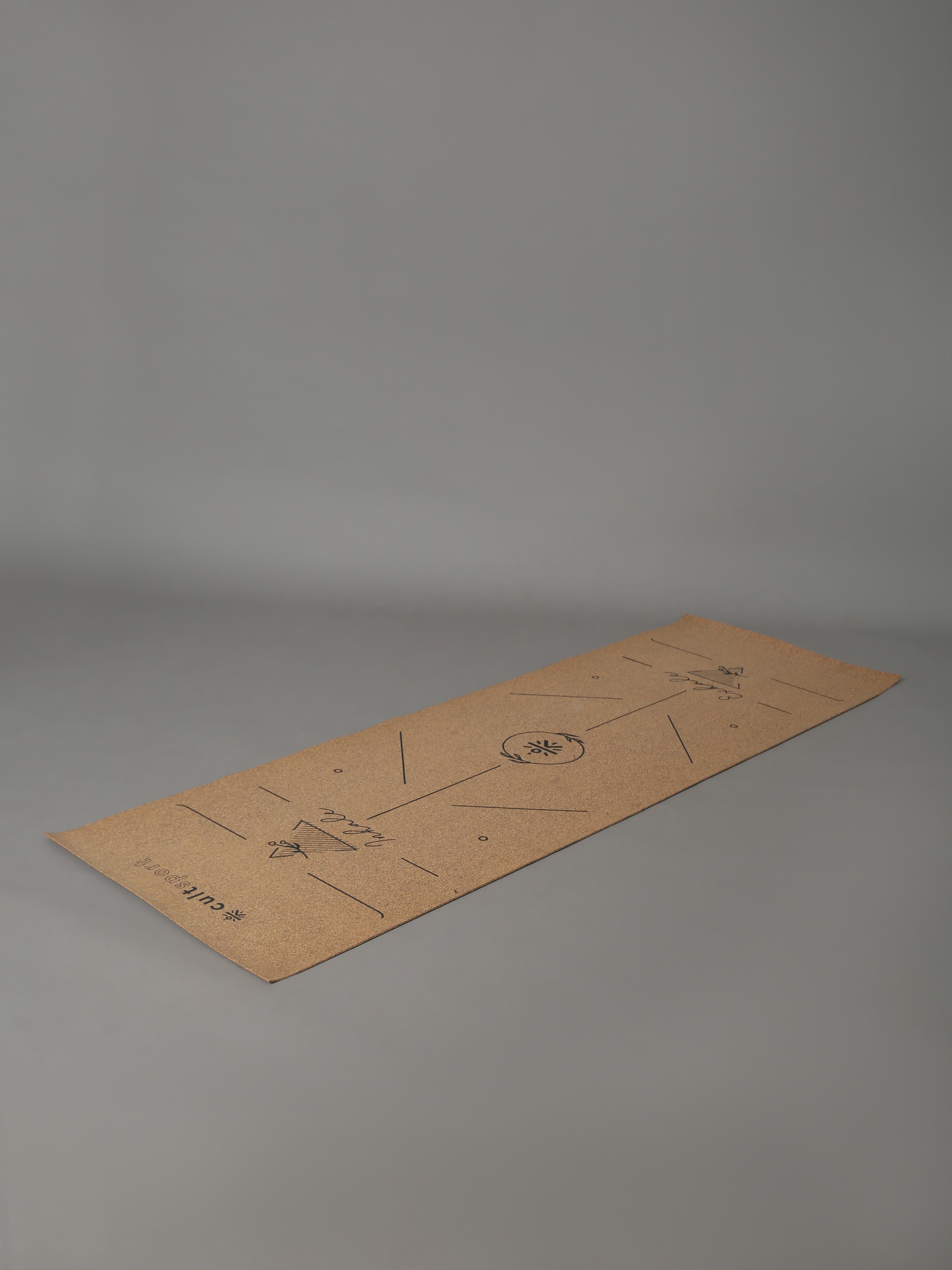 2 in 1 Workout/Yoga Cork (Eco Friendly) Mat (3mm) With Stance Marking