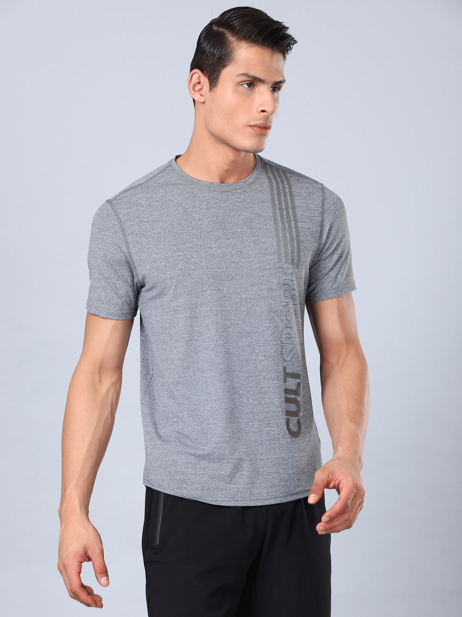 Signature Striped Slim Fit T-shirt - Grey