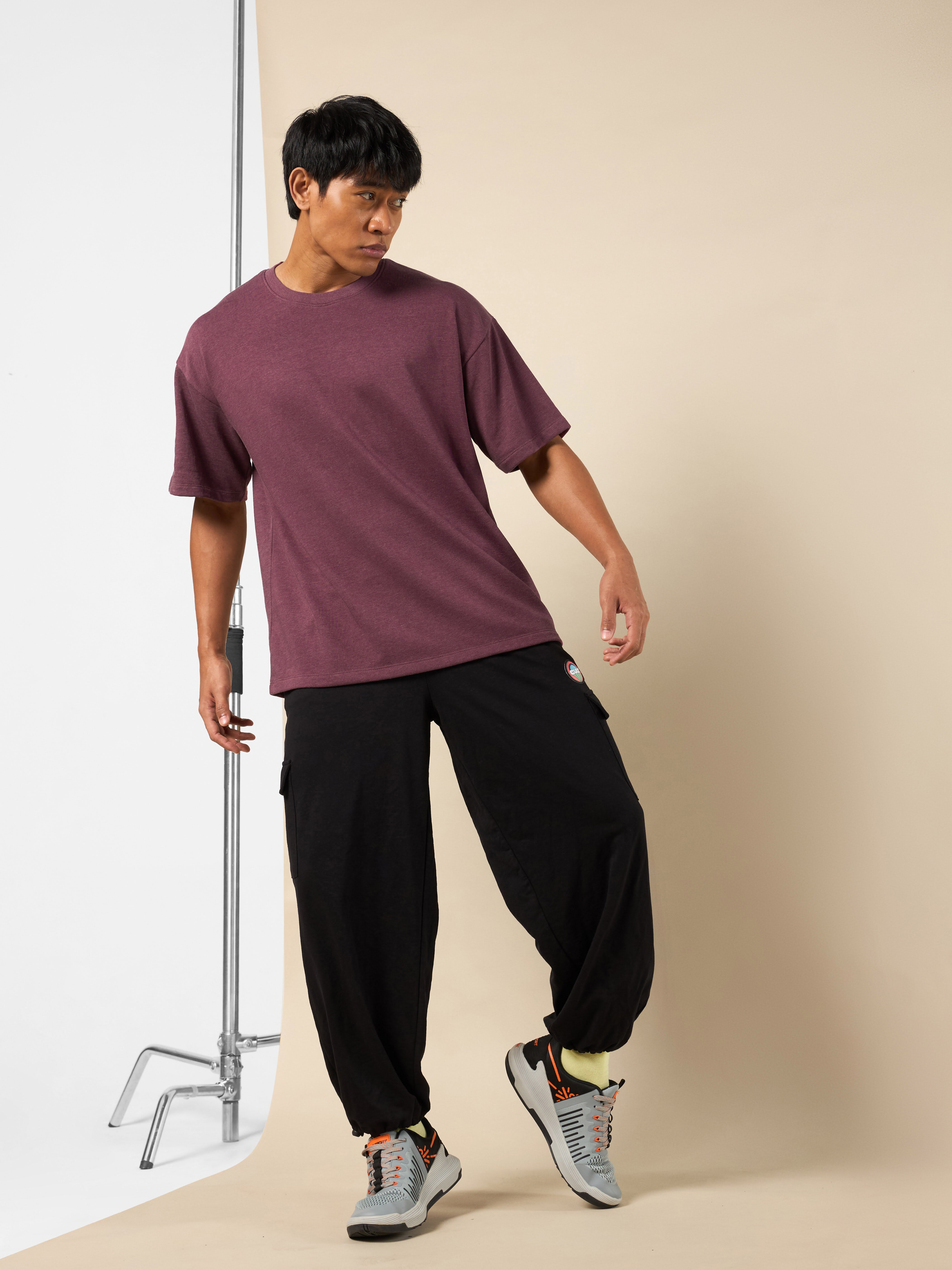 Men's Maroon Cult Brand Carrier Oversized T-shirt