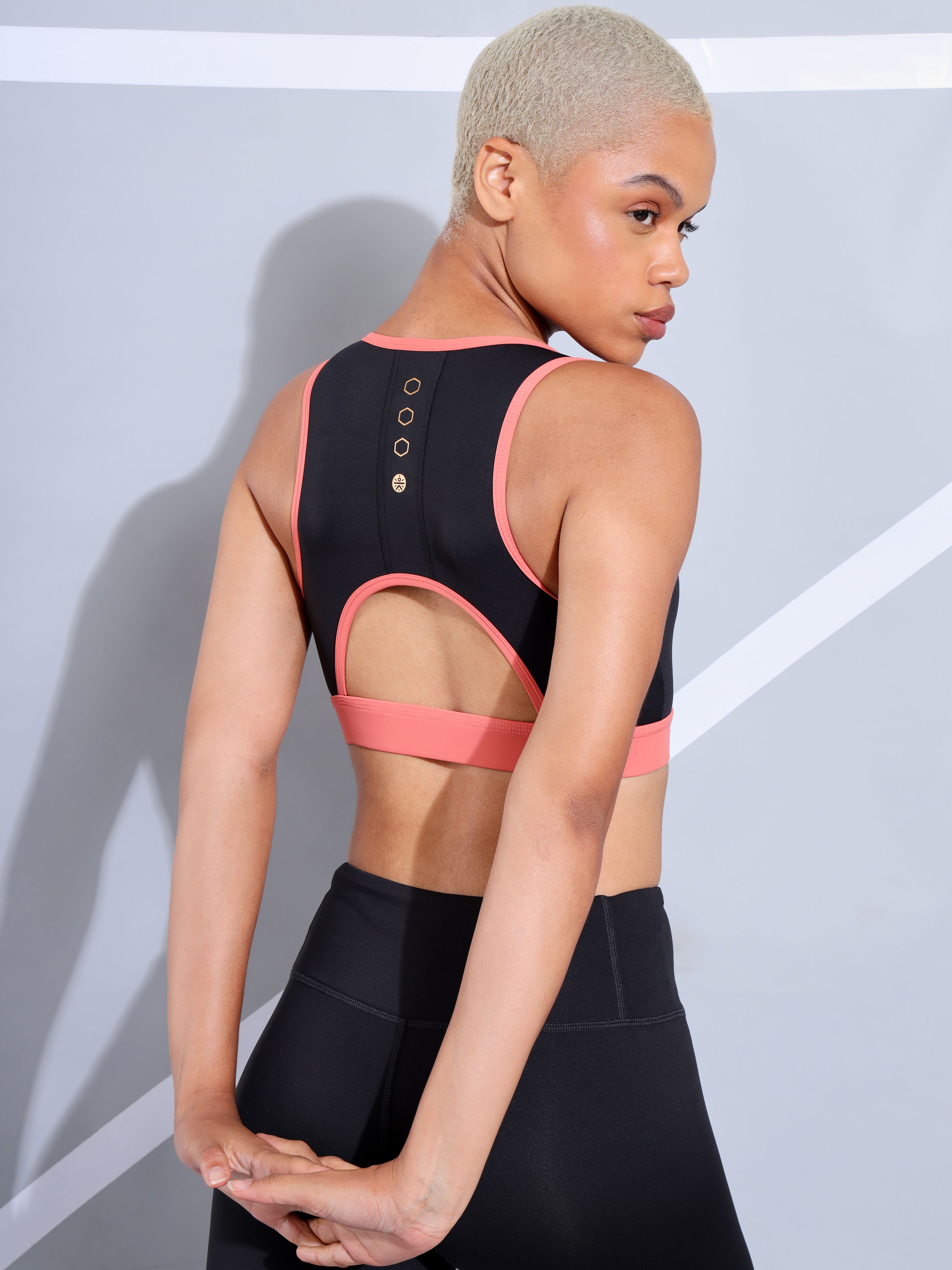 Colourblock Medium Impact Racer Back Sports Bra