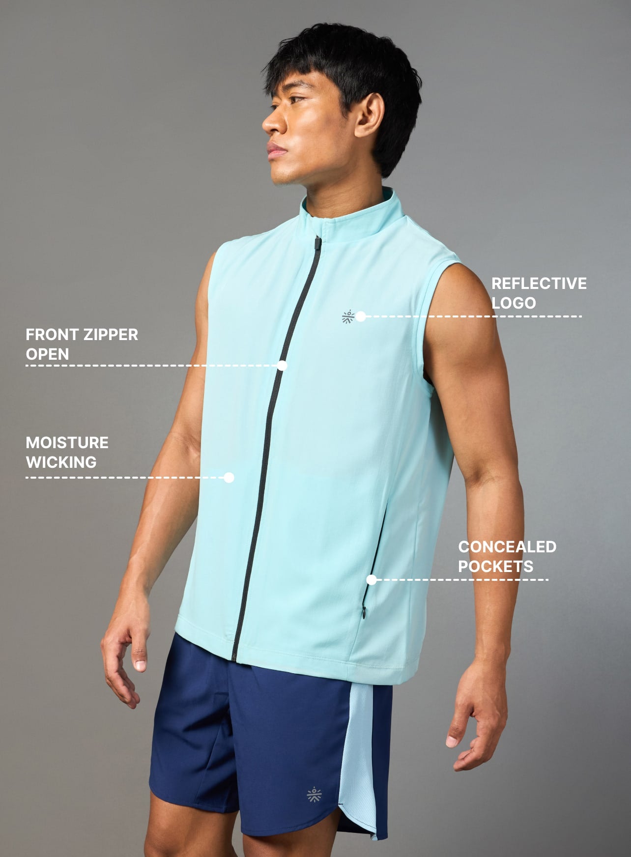 Dawn to Dusk SkyBlue Running Gillet