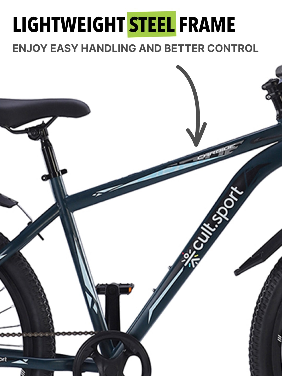 CARBIDE27.5TBLUE Steel Single Speed Mountain Cycle, Front Suspension, Disc Brake and Double Wall Rim