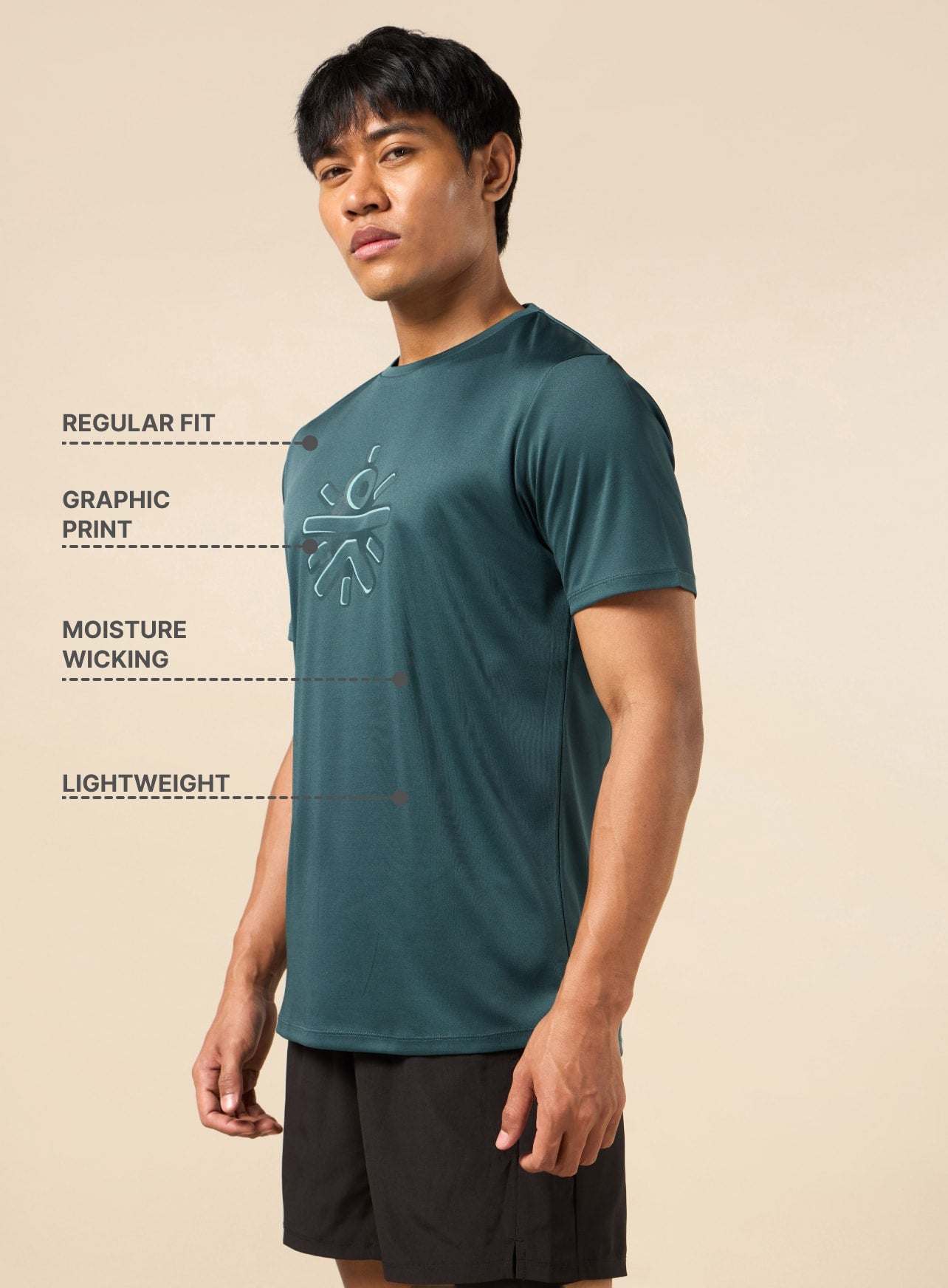 Men's Blue Brand Carrier Print T-shirt