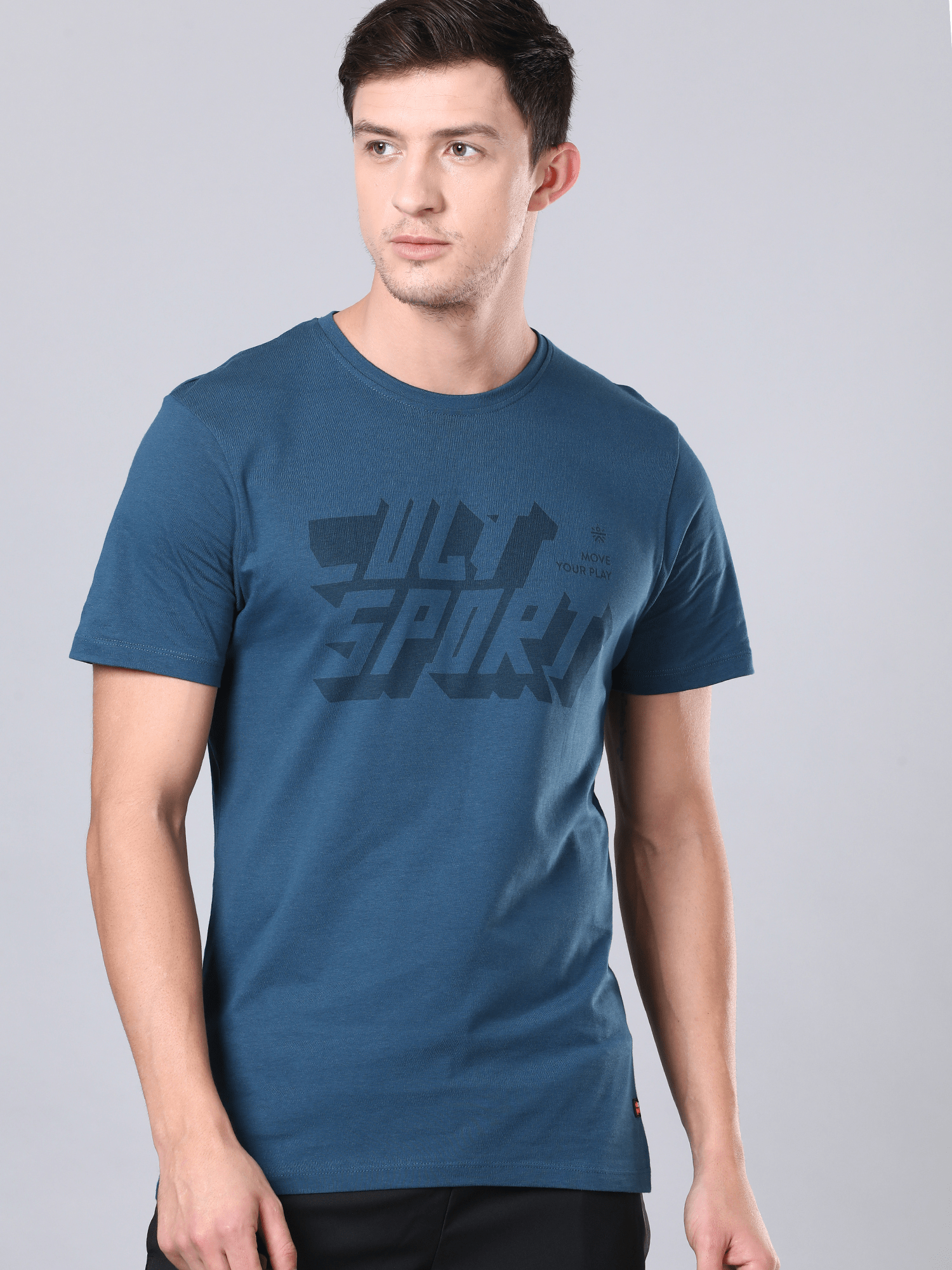 Flydry Cotton SolidTeal Workout Tee