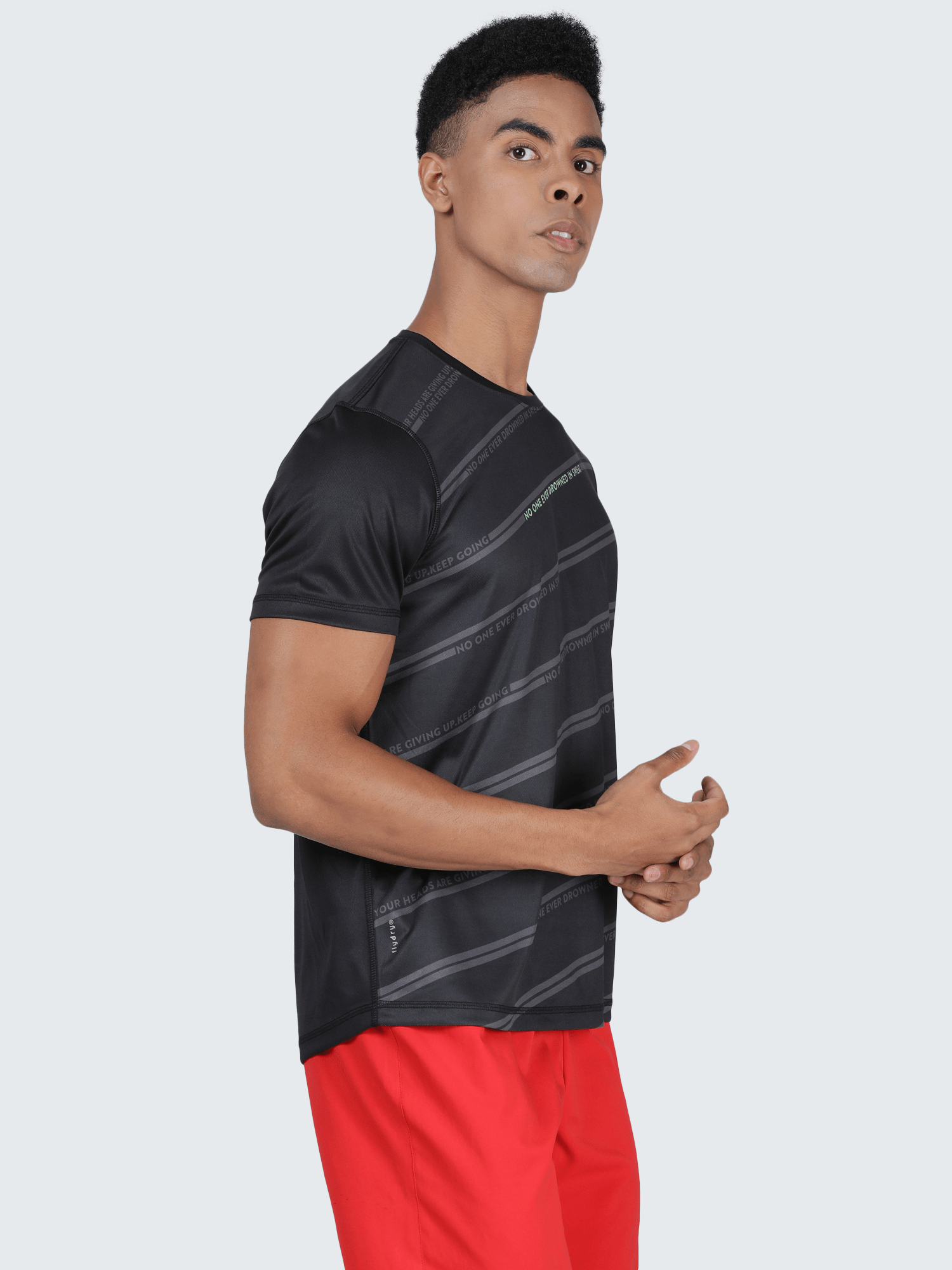 Dugout Stripe Black Workout Tee