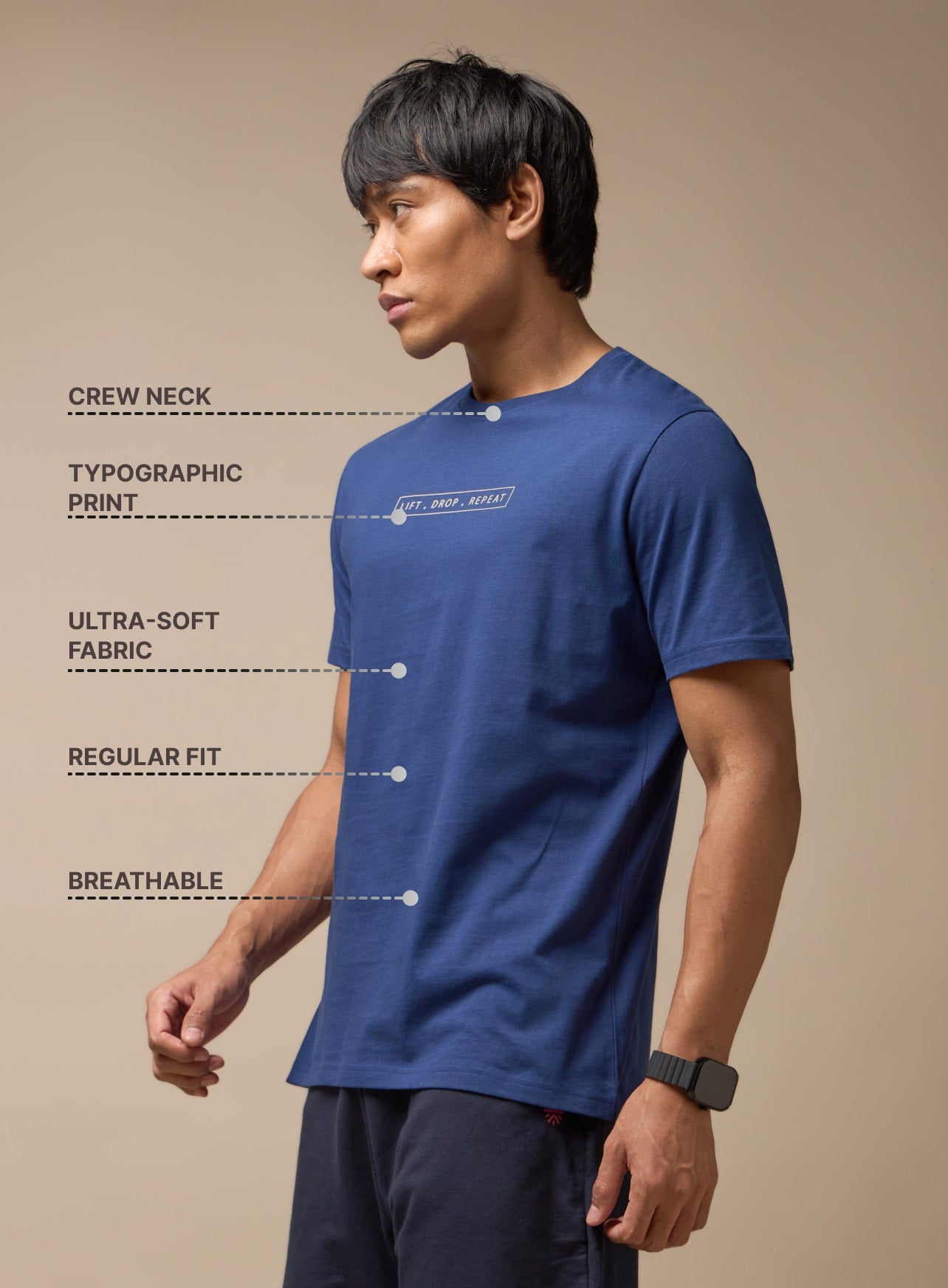 Lift.Drop.Repeat. Print Training T-shirt