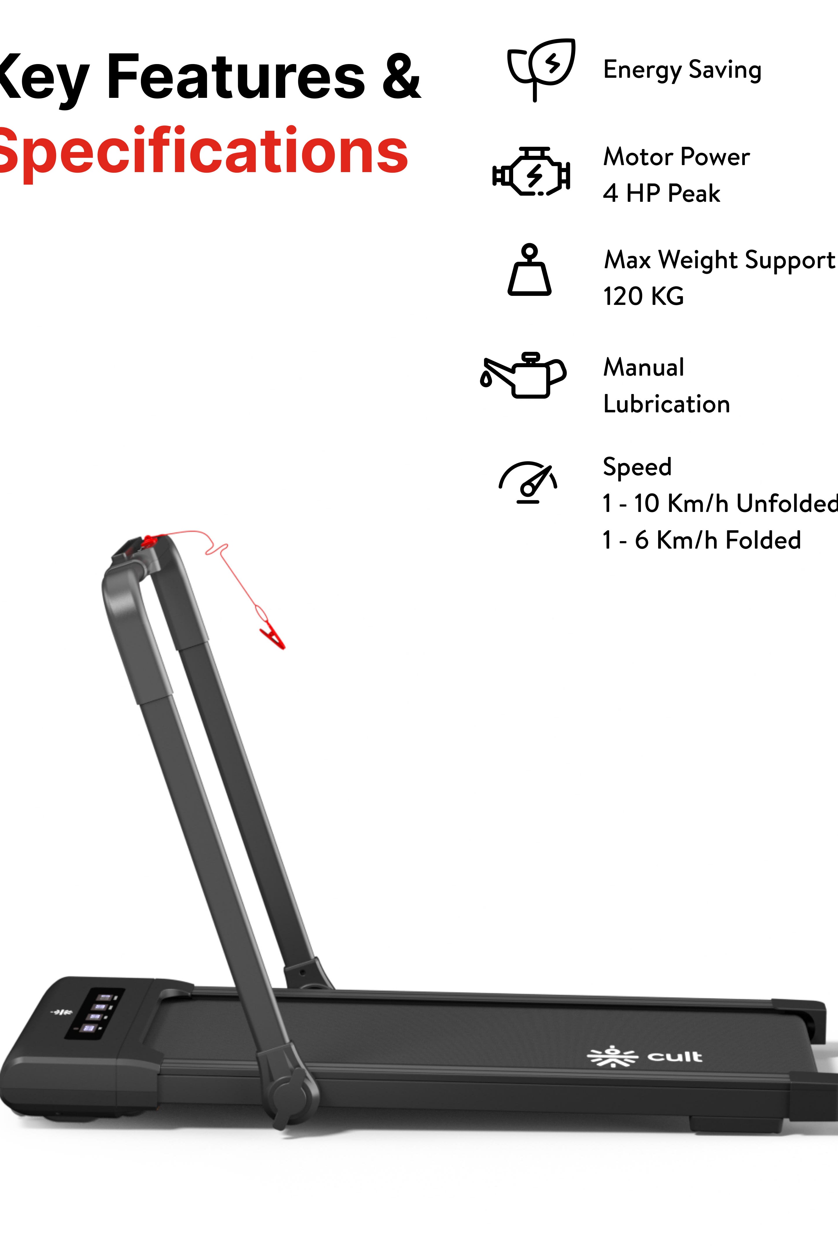 Walking pad Elite 4HP Peak | Max Speed-10kmph | Max Weight-120kg With Remote Access | Walking Pad for Home Use (with 6 months extended warranty)