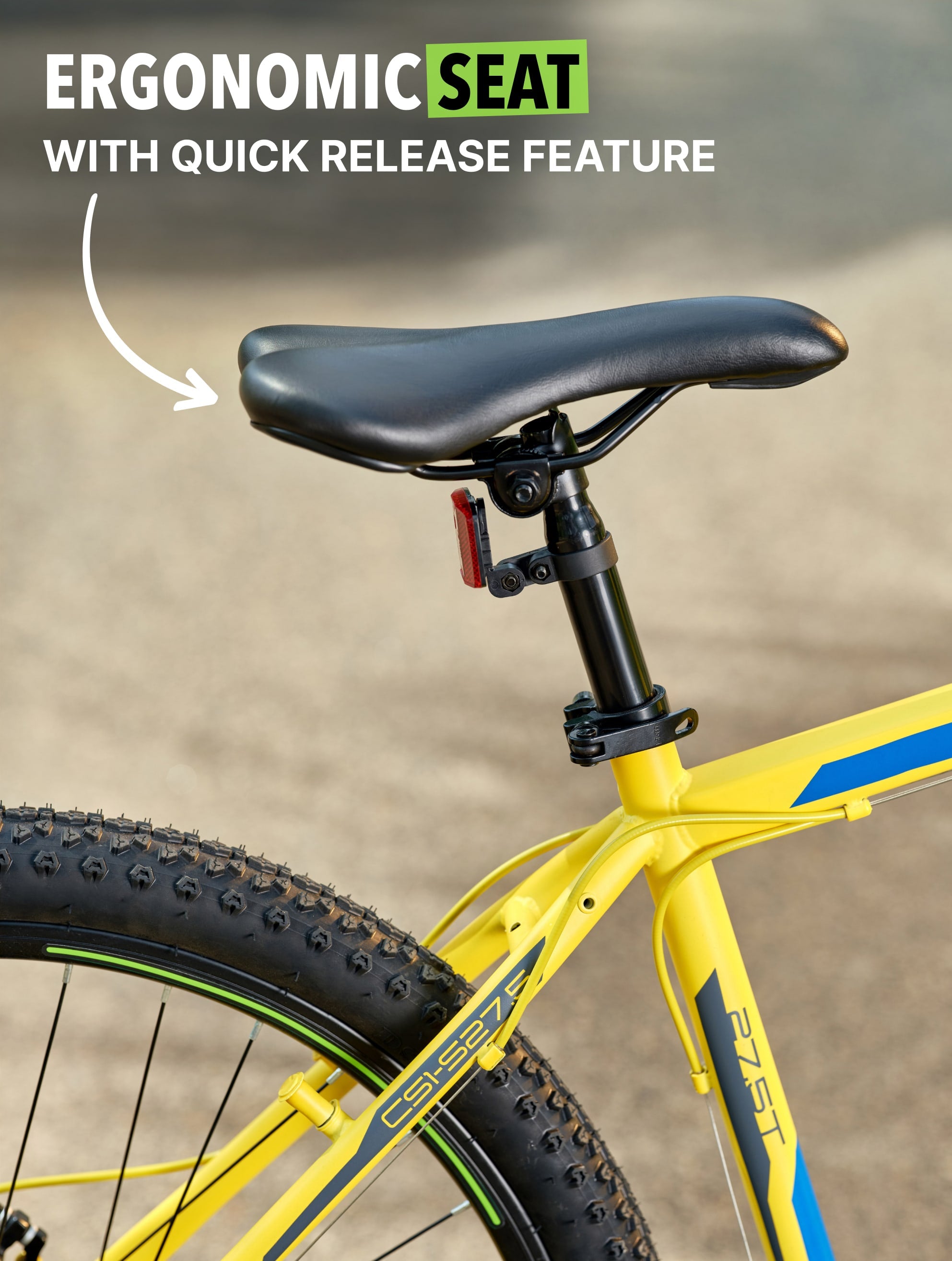 Rimo Steel 21 Speed Shimano Gear 27.5 inch Mountain Cycle, Dual Disc Brake, Front Suspension Double Wall Alloy Rim, Yellow, Free Trainer Sessions, Cycling Event