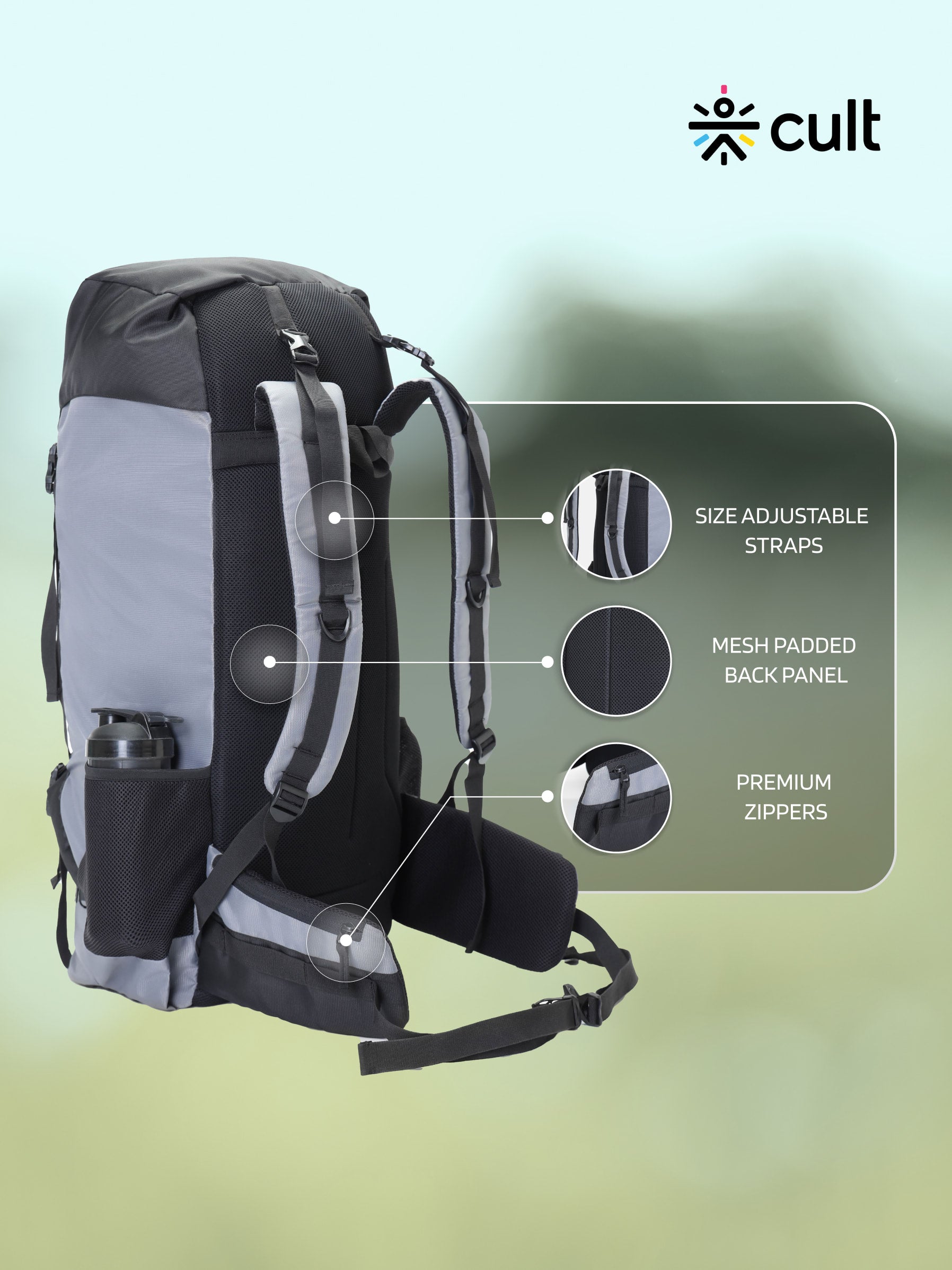 Travel Rucksack 80 L Grey