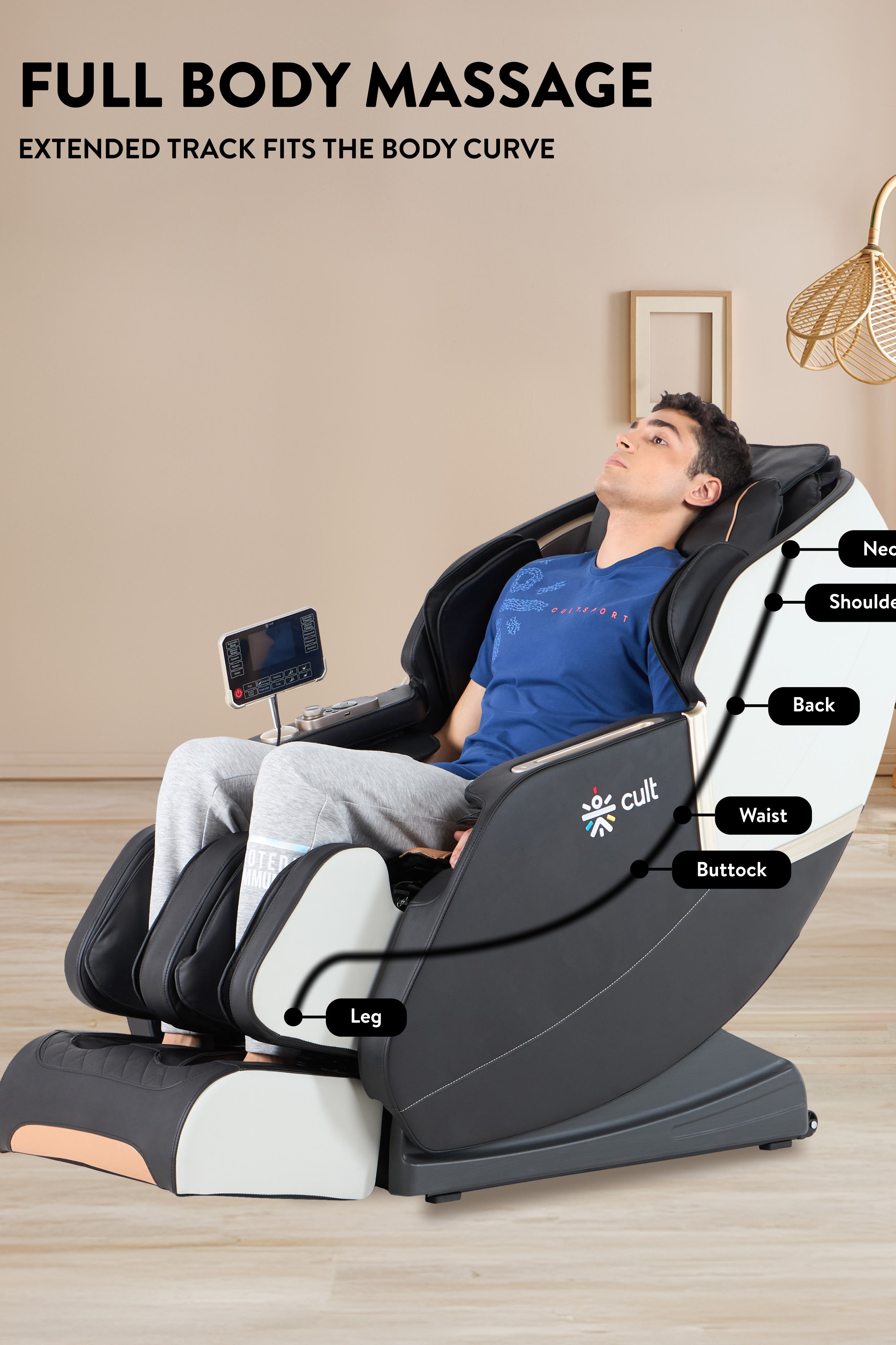 Cult Apex Massage Chair with Zero Gravity, SL Track 2D Massage Technique and Bluetooth AI voice Function For Full Body Massage At Home