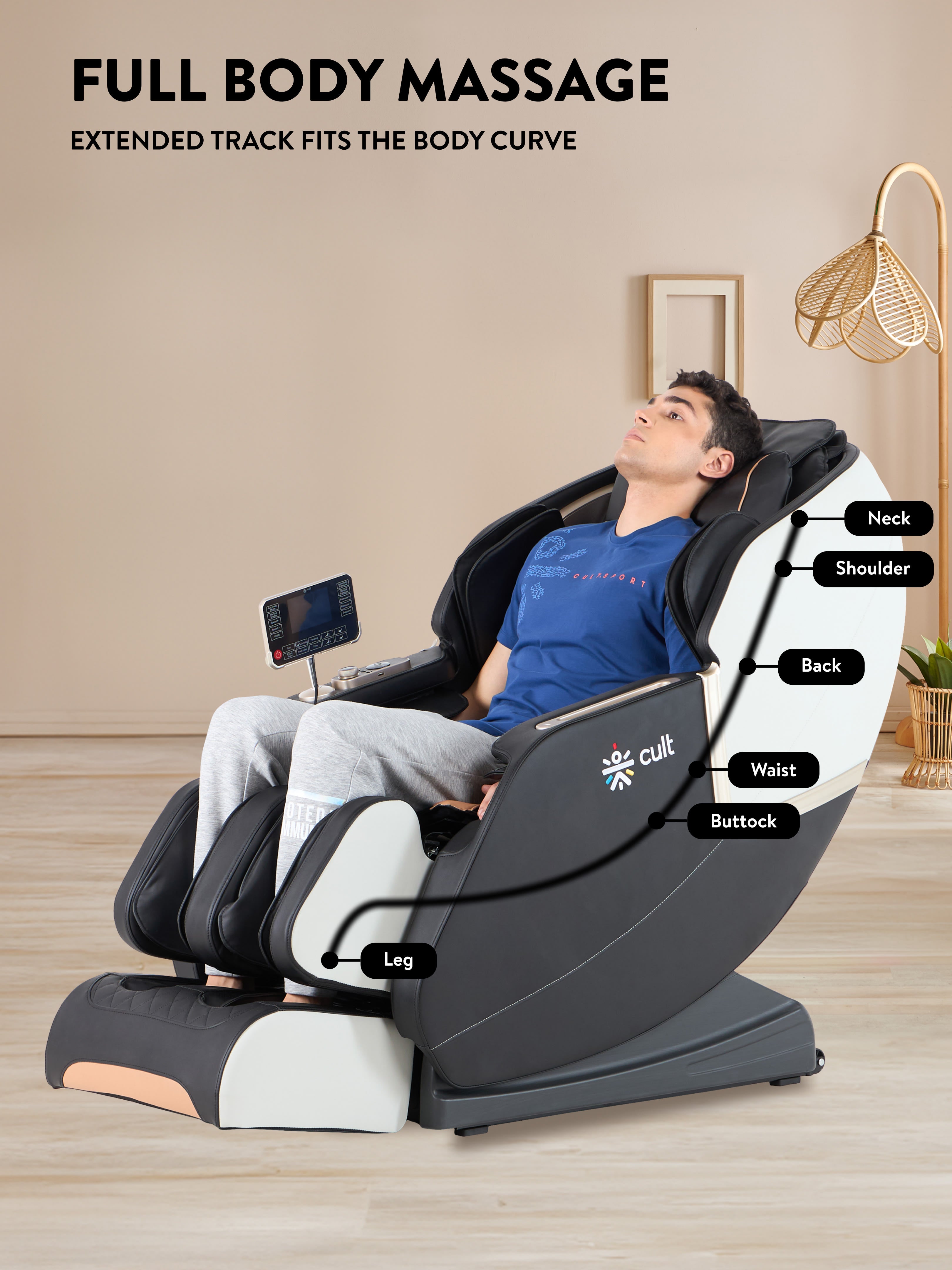 Cult Apex Massage Chair with Zero Gravity, SL Track 2D Massage Technique and Bluetooth AI voice Function For Full Body Massage At Home